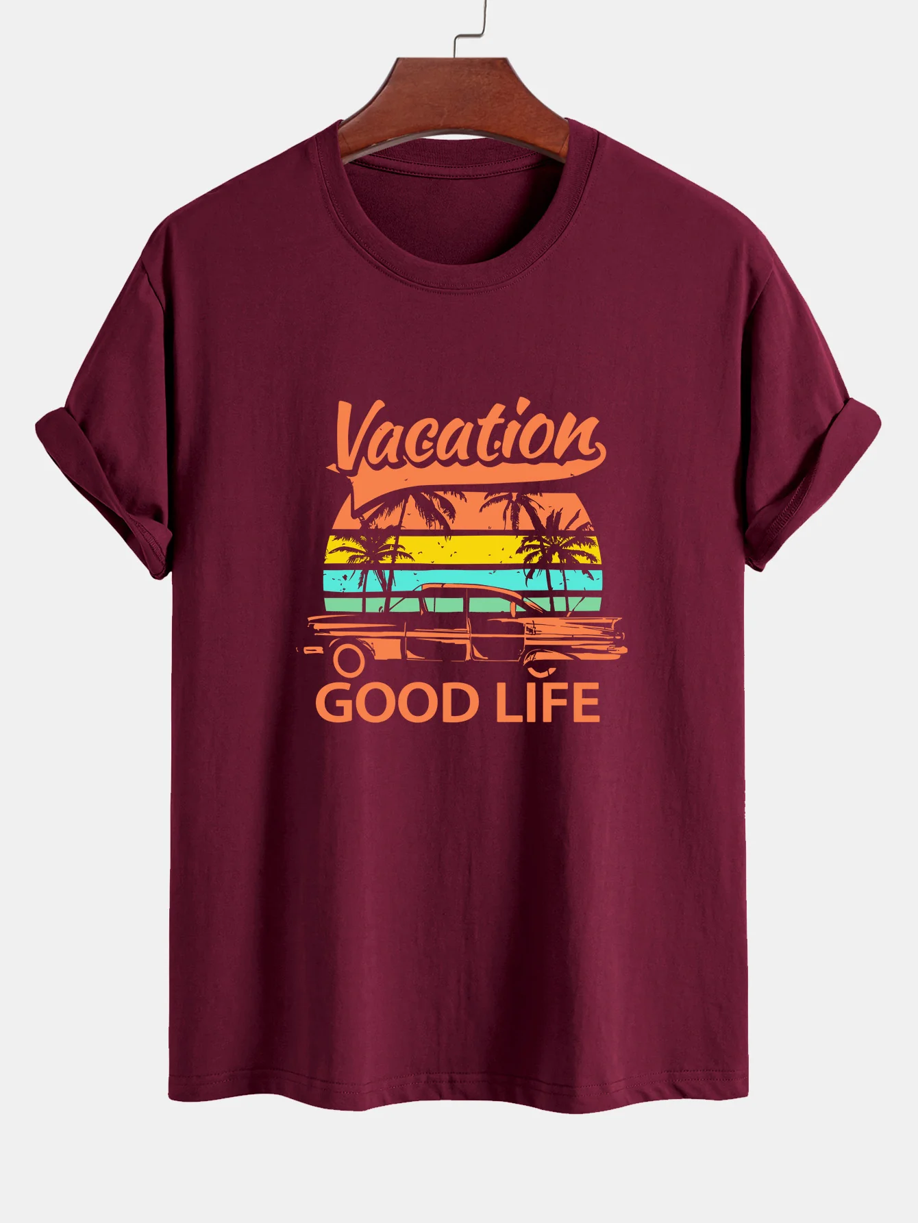 Reguläre Passform Good Life On Vacation Print Baumwoll-T-Shirt - Image 15