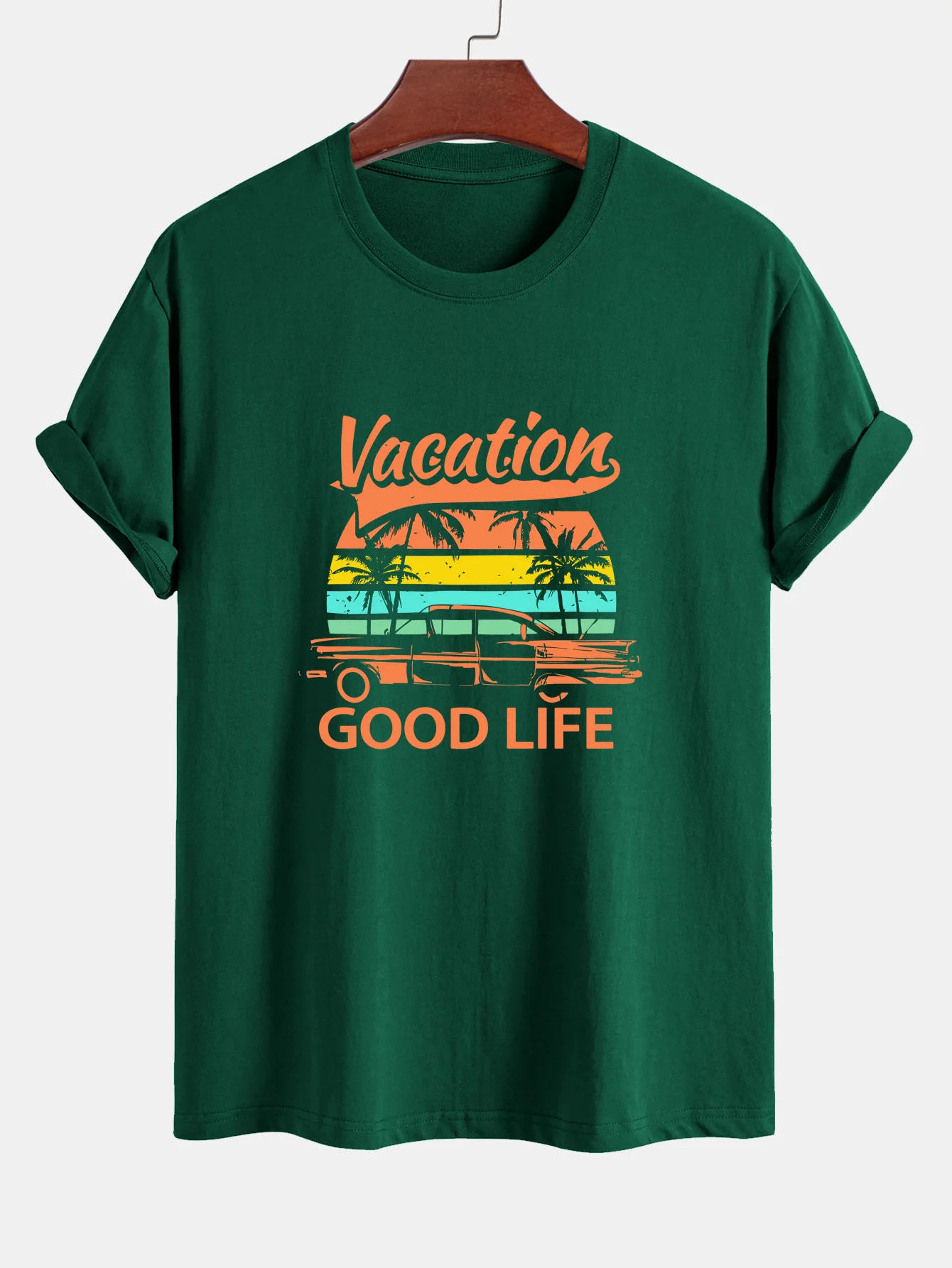 Reguläre Passform Good Life On Vacation Print Baumwoll-T-Shirt - Image 16