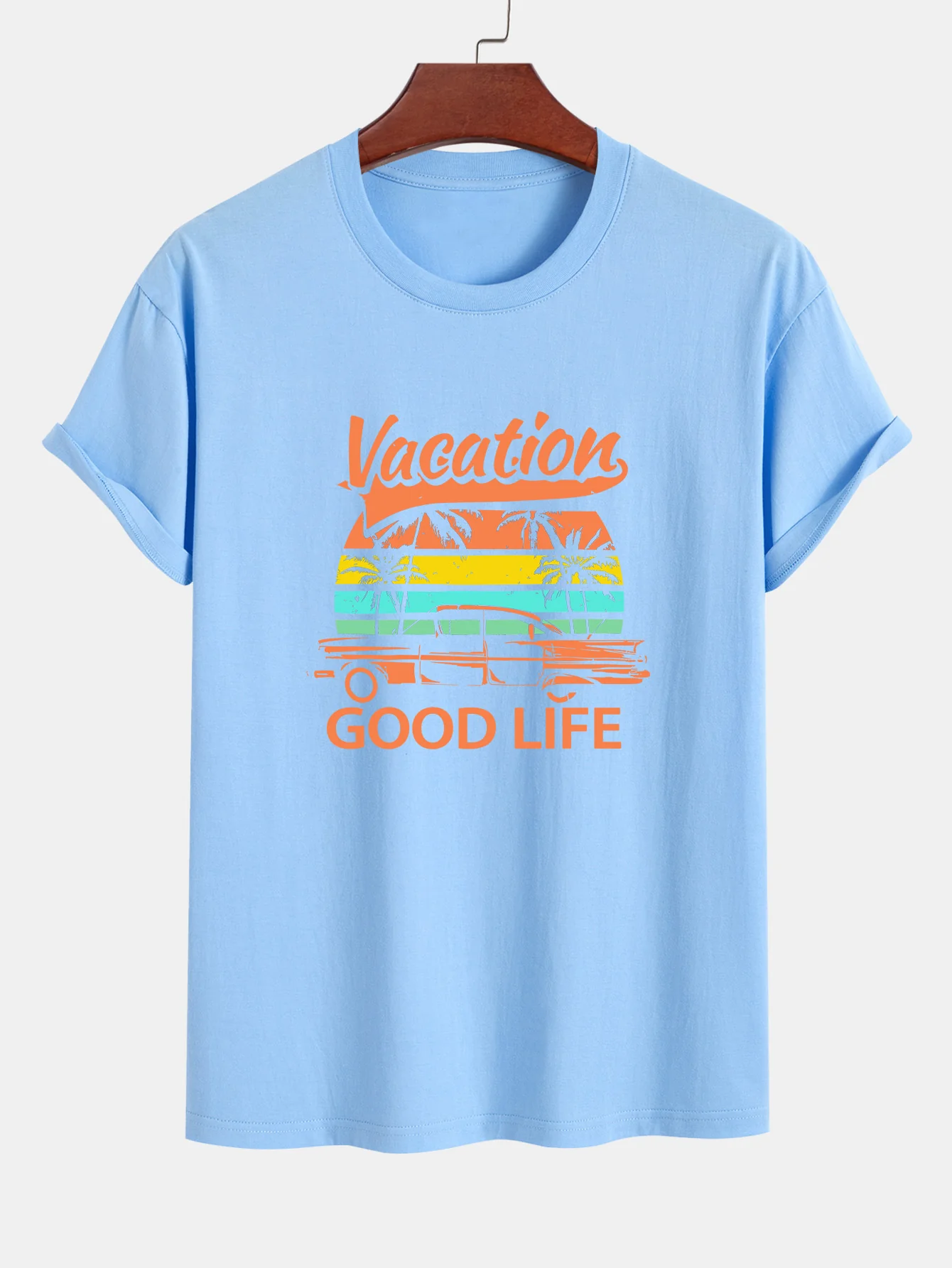 Reguläre Passform Good Life On Vacation Print Baumwoll-T-Shirt - Image 7