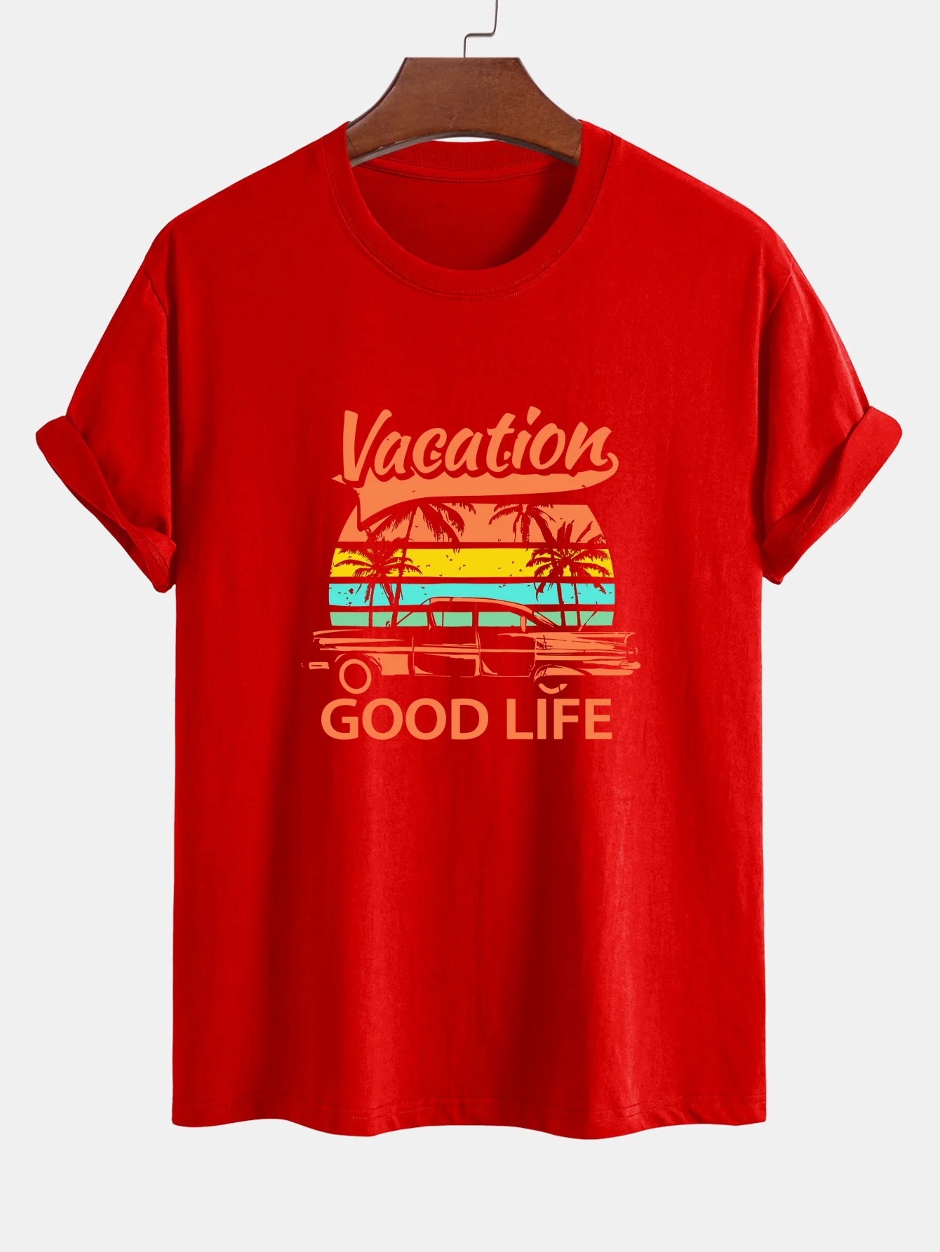 Reguläre Passform Good Life On Vacation Print Baumwoll-T-Shirt - Image 9