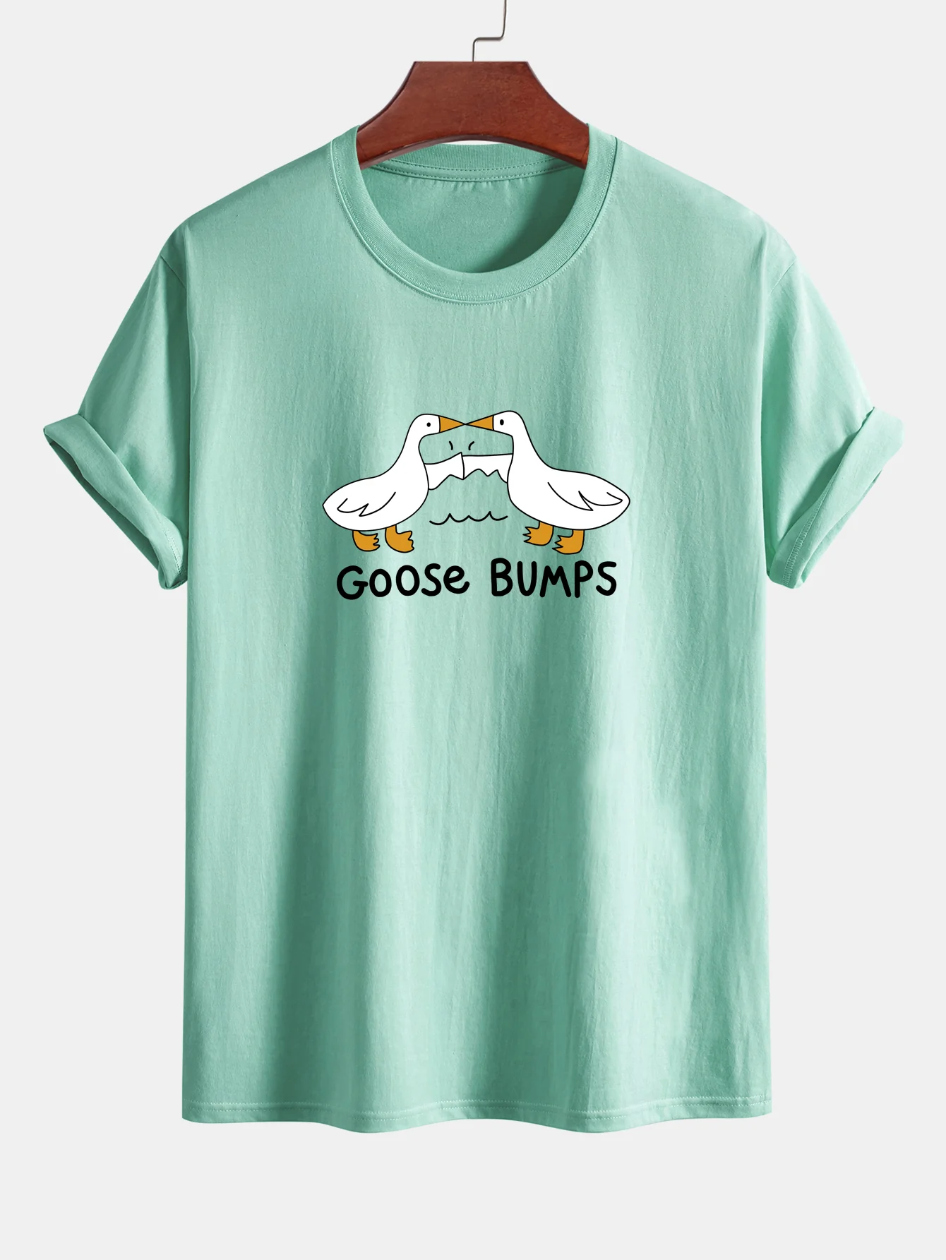 Regular Fit Gänse-Fauststoß Druck Baumwoll-T-Shirt - Image 11