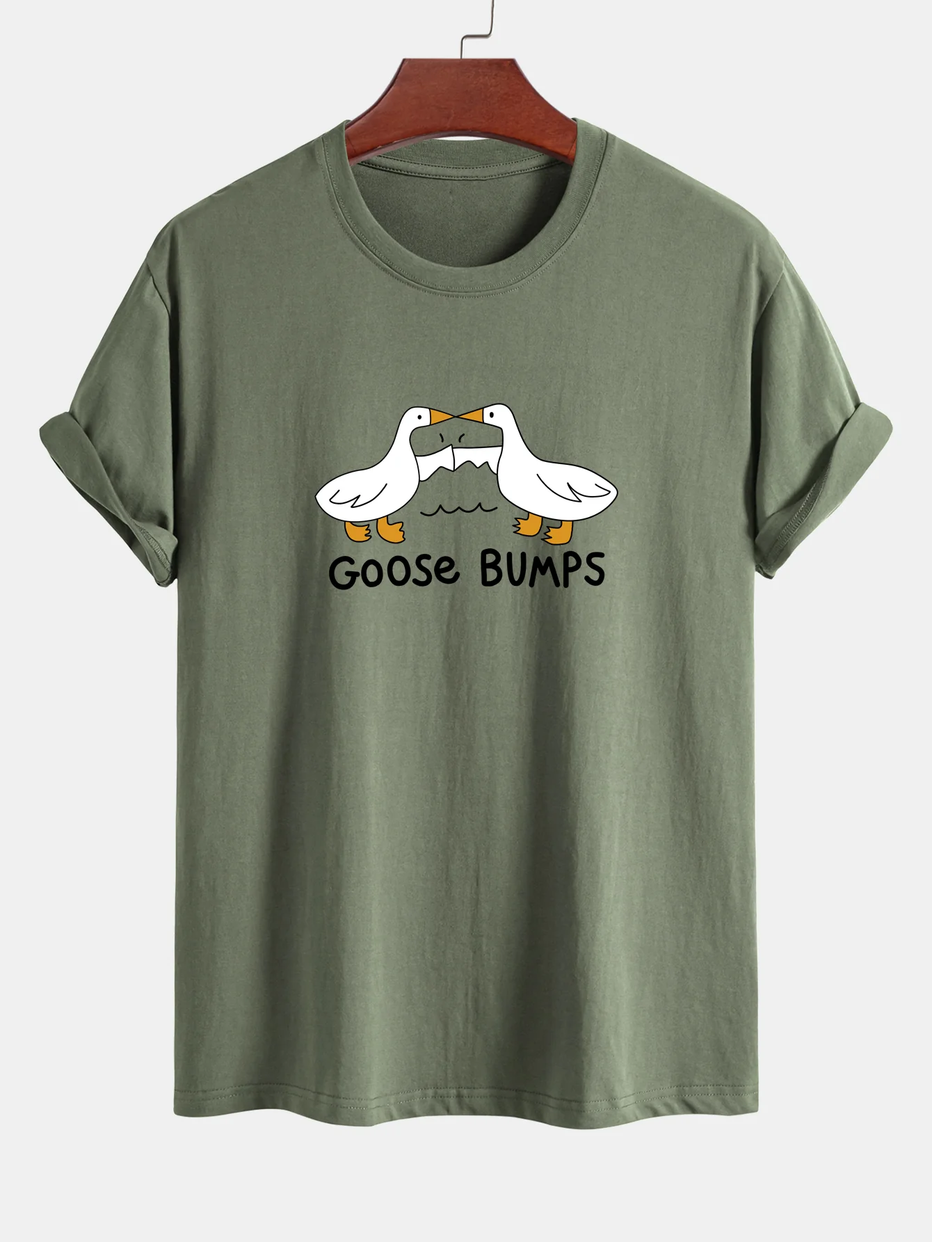 Regular Fit Gänse-Fauststoß Druck Baumwoll-T-Shirt - Image 13