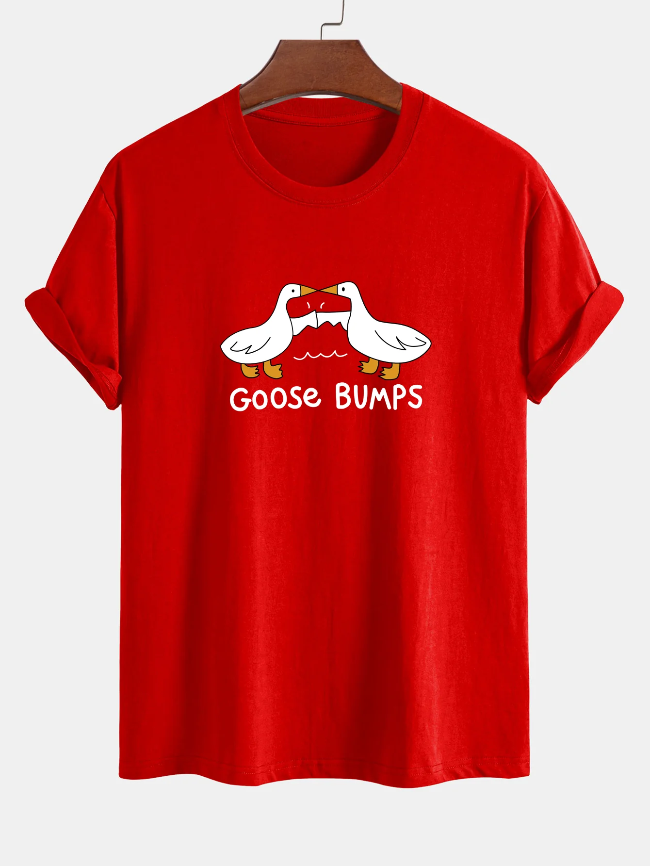 Regular Fit Gänse-Fauststoß Druck Baumwoll-T-Shirt - Image 14