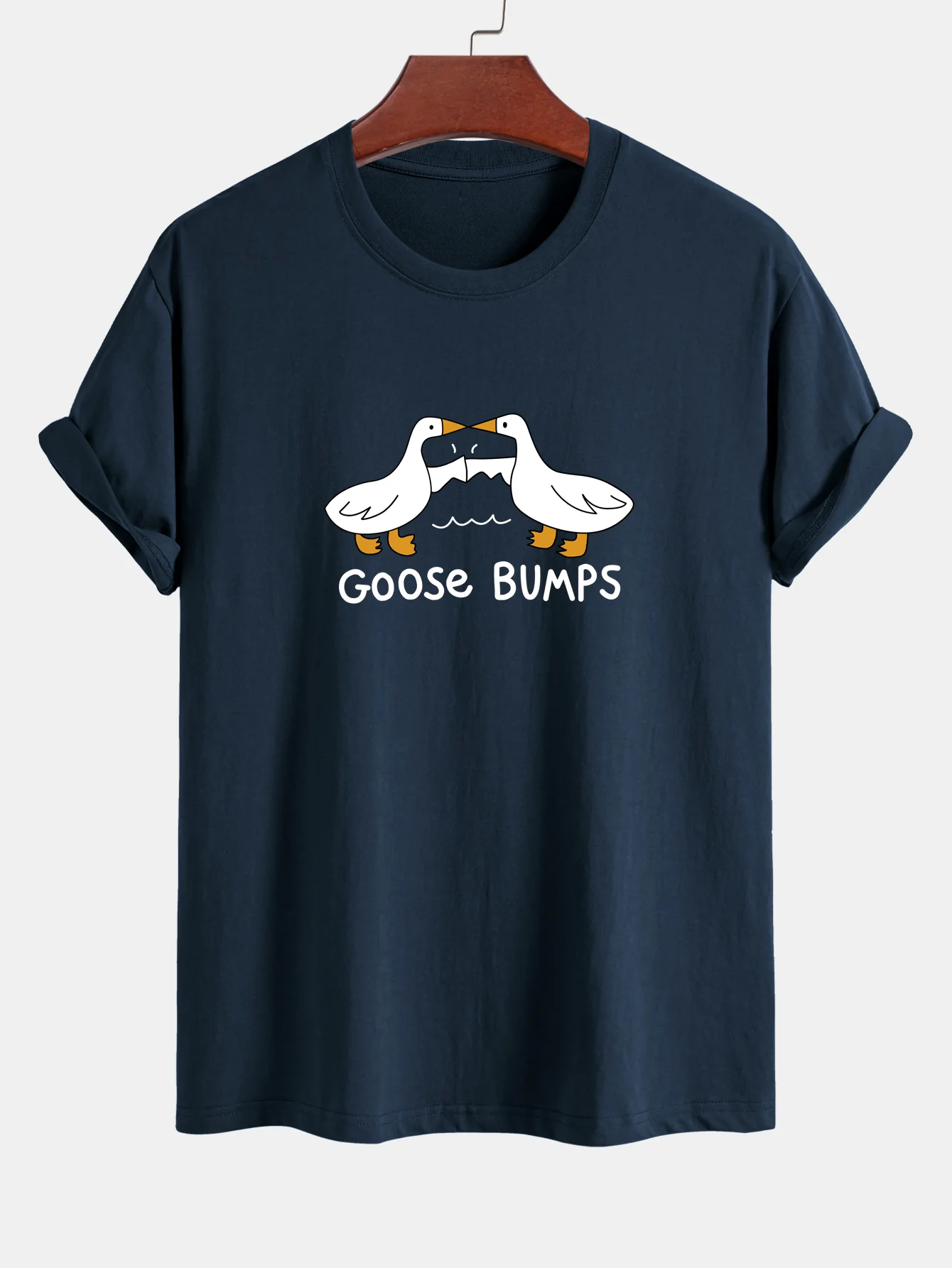 Regular Fit Gänse-Fauststoß Druck Baumwoll-T-Shirt - Image 3