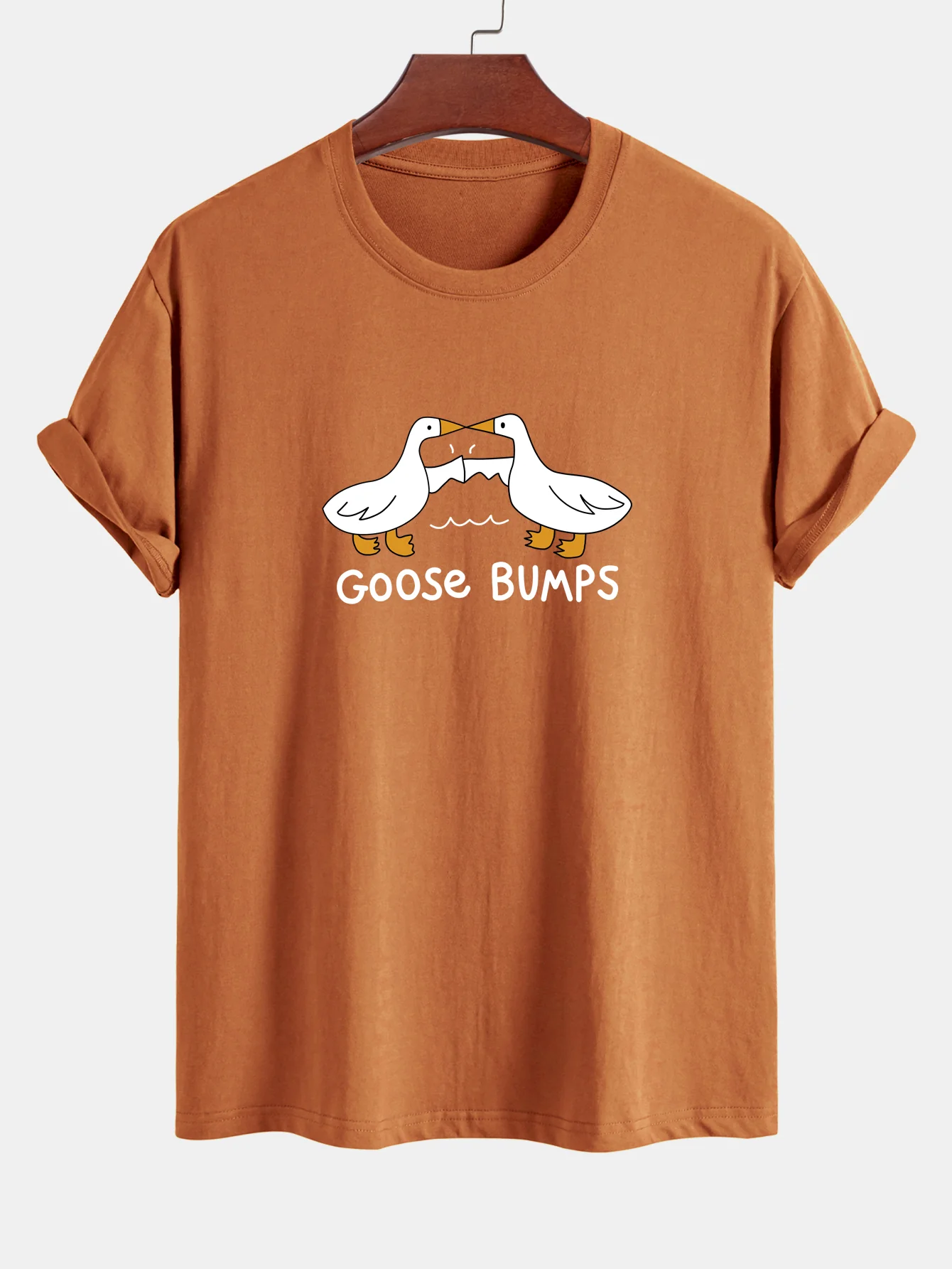 Regular Fit Gänse-Fauststoß Druck Baumwoll-T-Shirt - Image 4