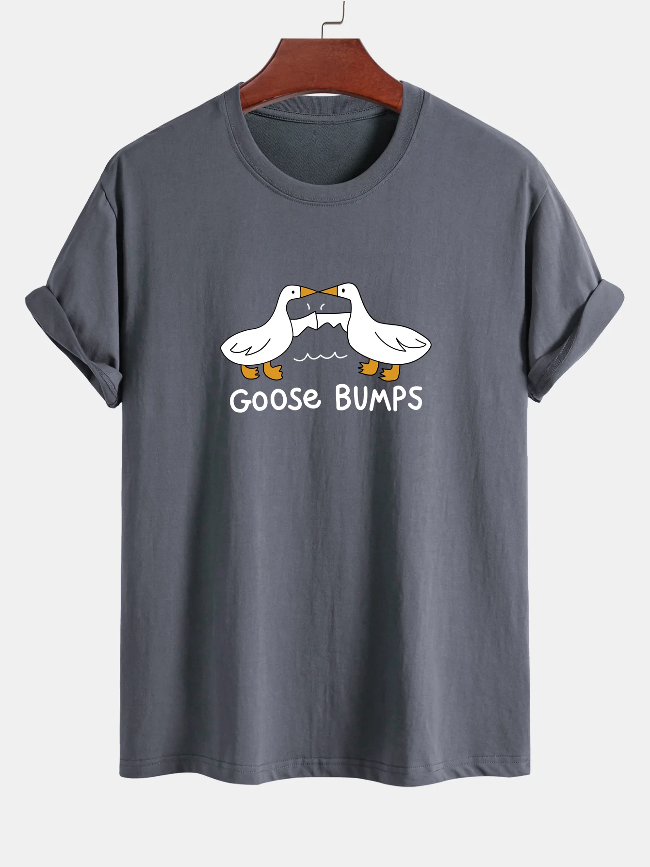 Regular Fit Gänse-Fauststoß Druck Baumwoll-T-Shirt - Image 5