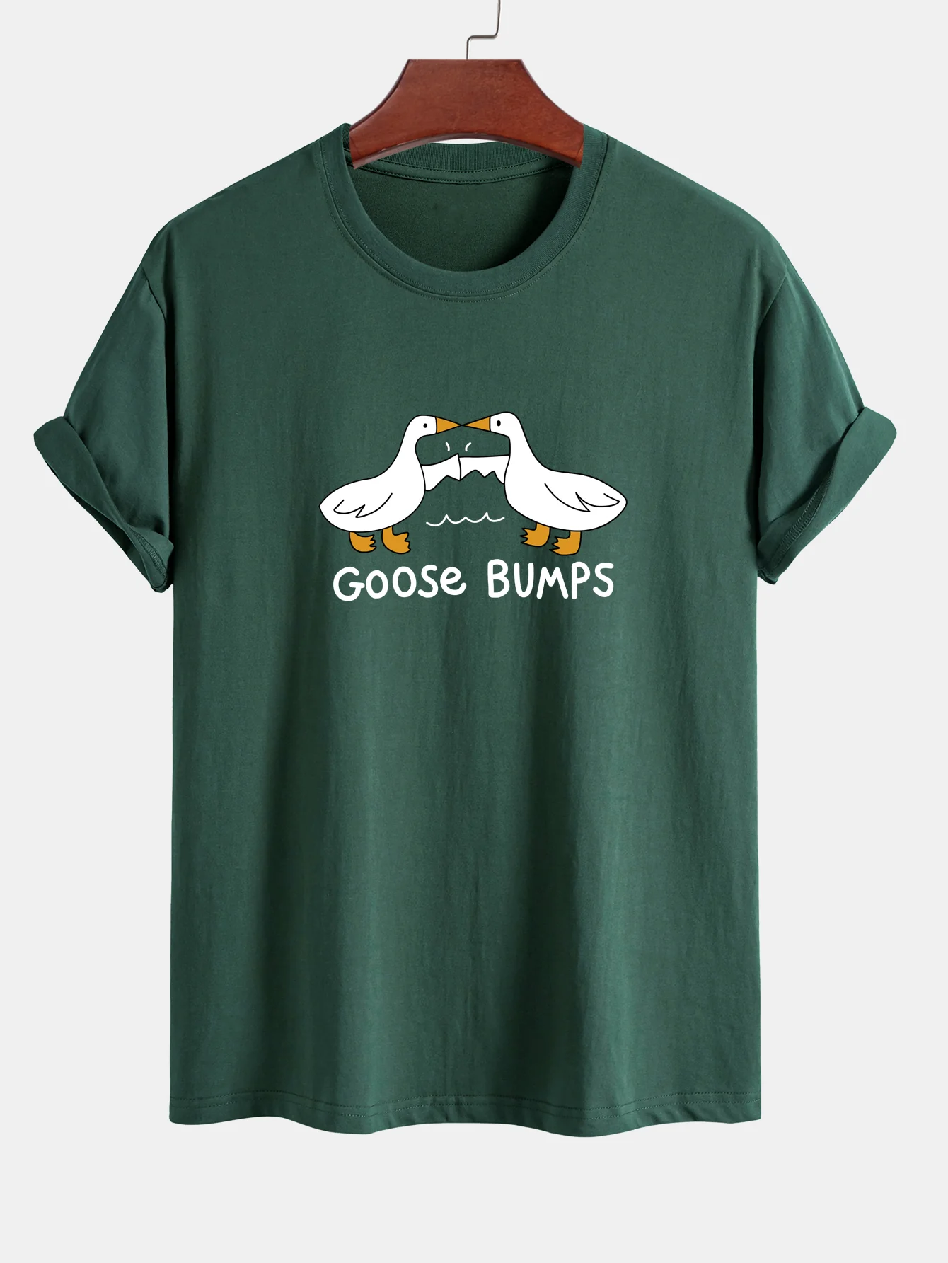 Regular Fit Gänse-Fauststoß Druck Baumwoll-T-Shirt - Image 6