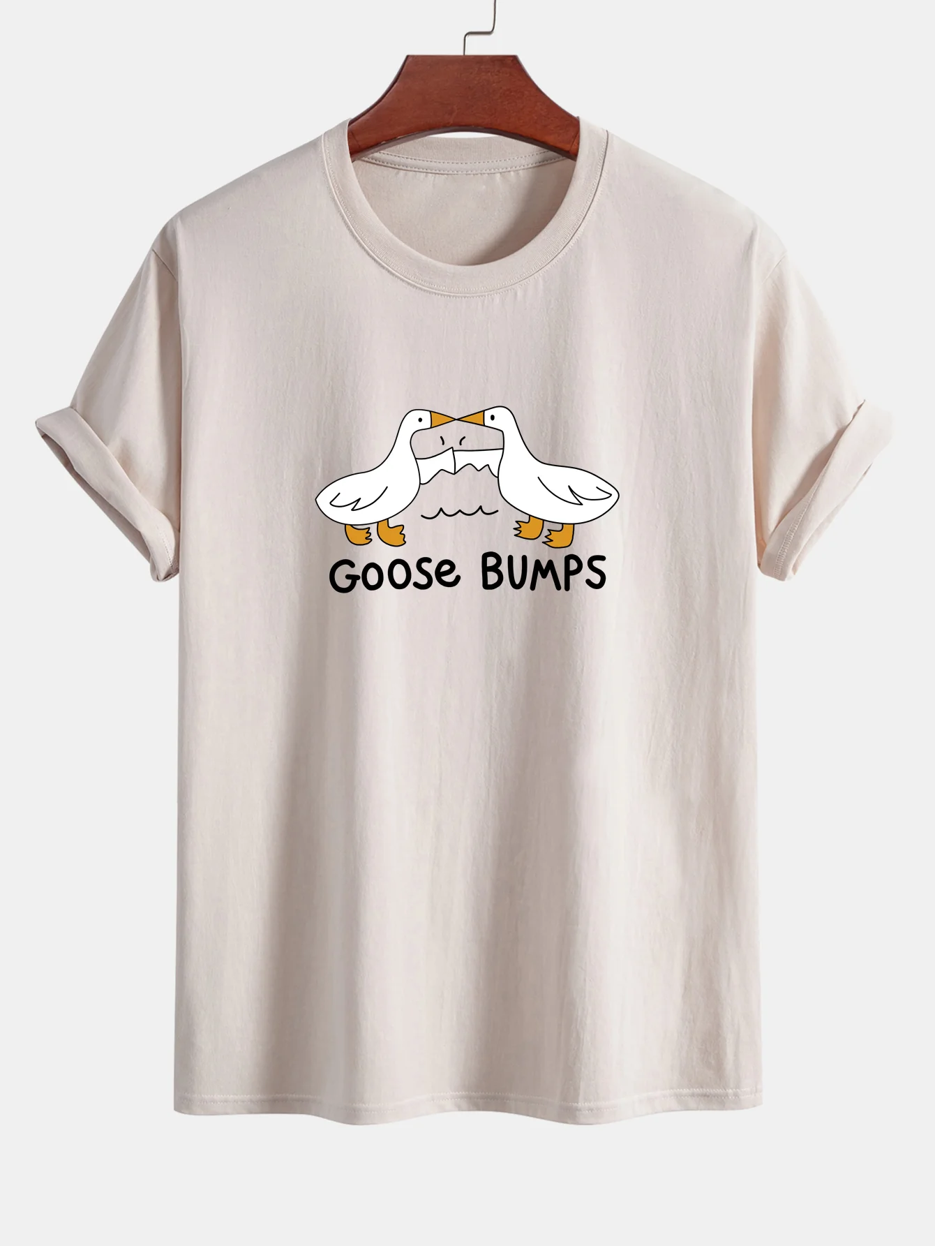 Regular Fit Gänse-Fauststoß Druck Baumwoll-T-Shirt - Image 8