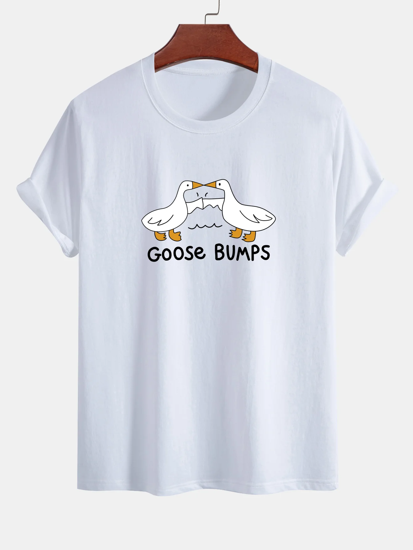 Regular Fit Gänse-Fauststoß Druck Baumwoll-T-Shirt - Image 9