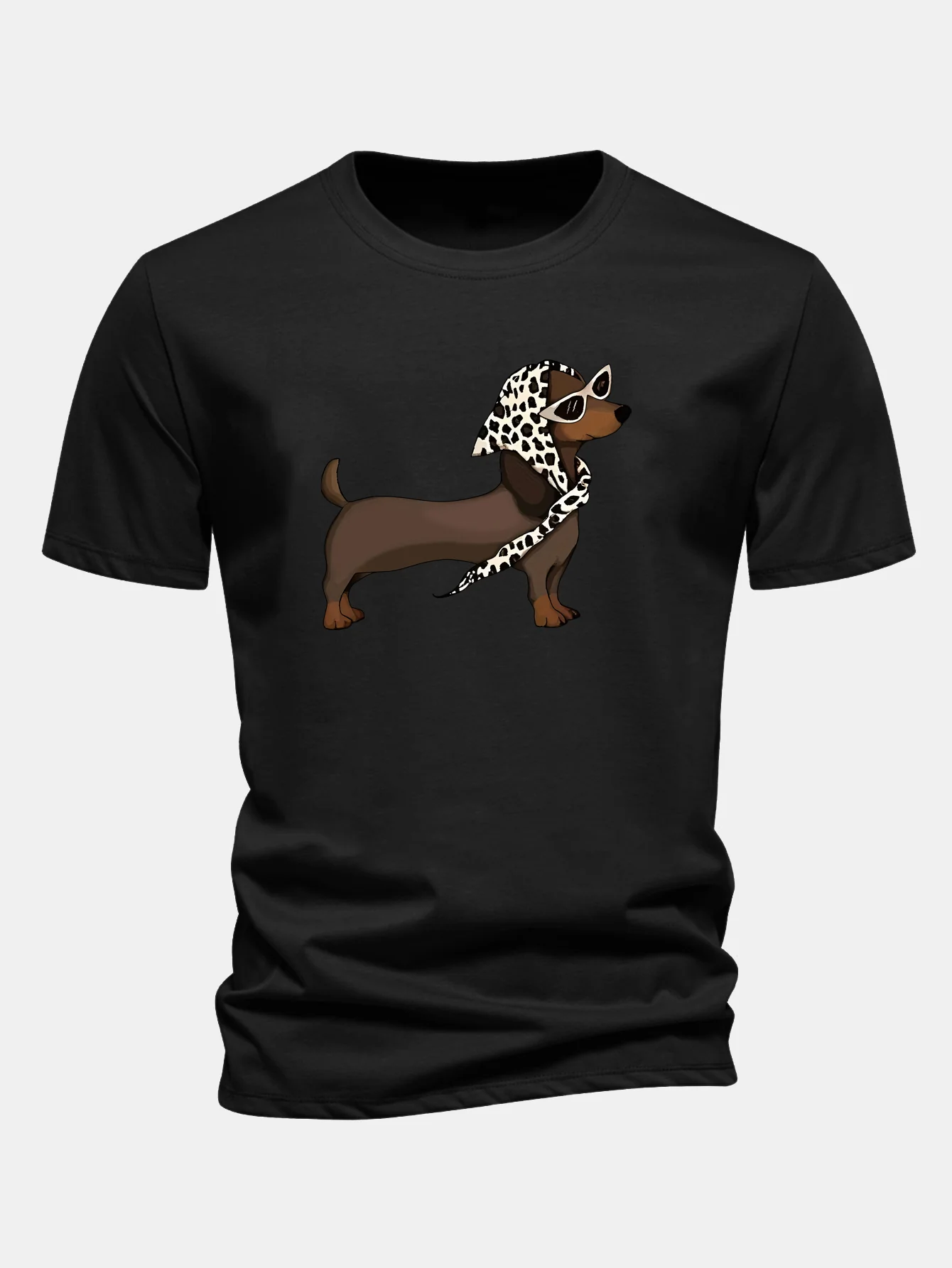 Regular Fit Headscarf Dachshund Print Cotton T-Shirt - Image 11