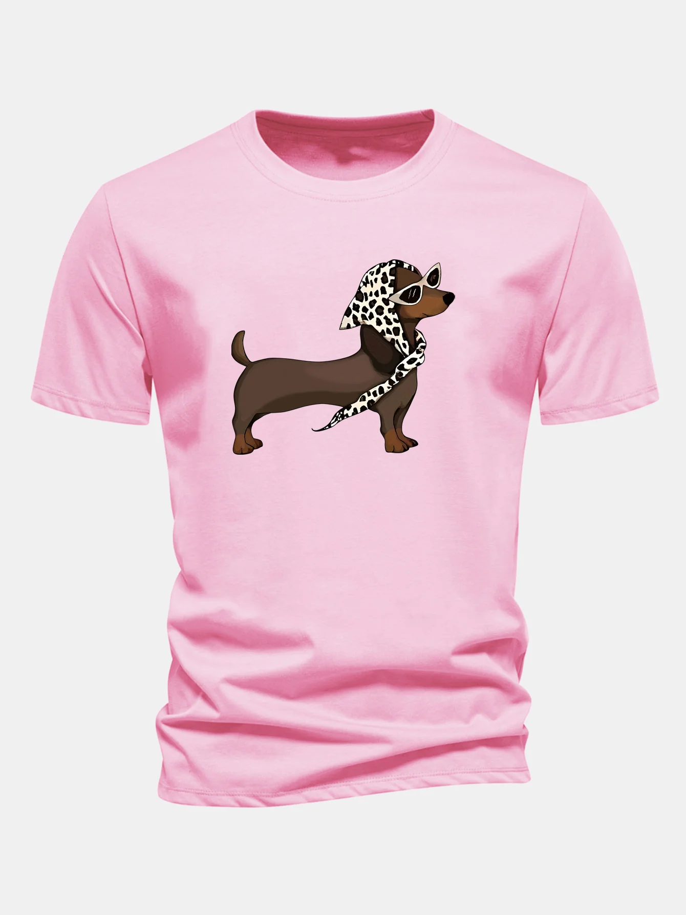 Regular Fit Headscarf Dachshund Print Cotton T-Shirt - Image 3