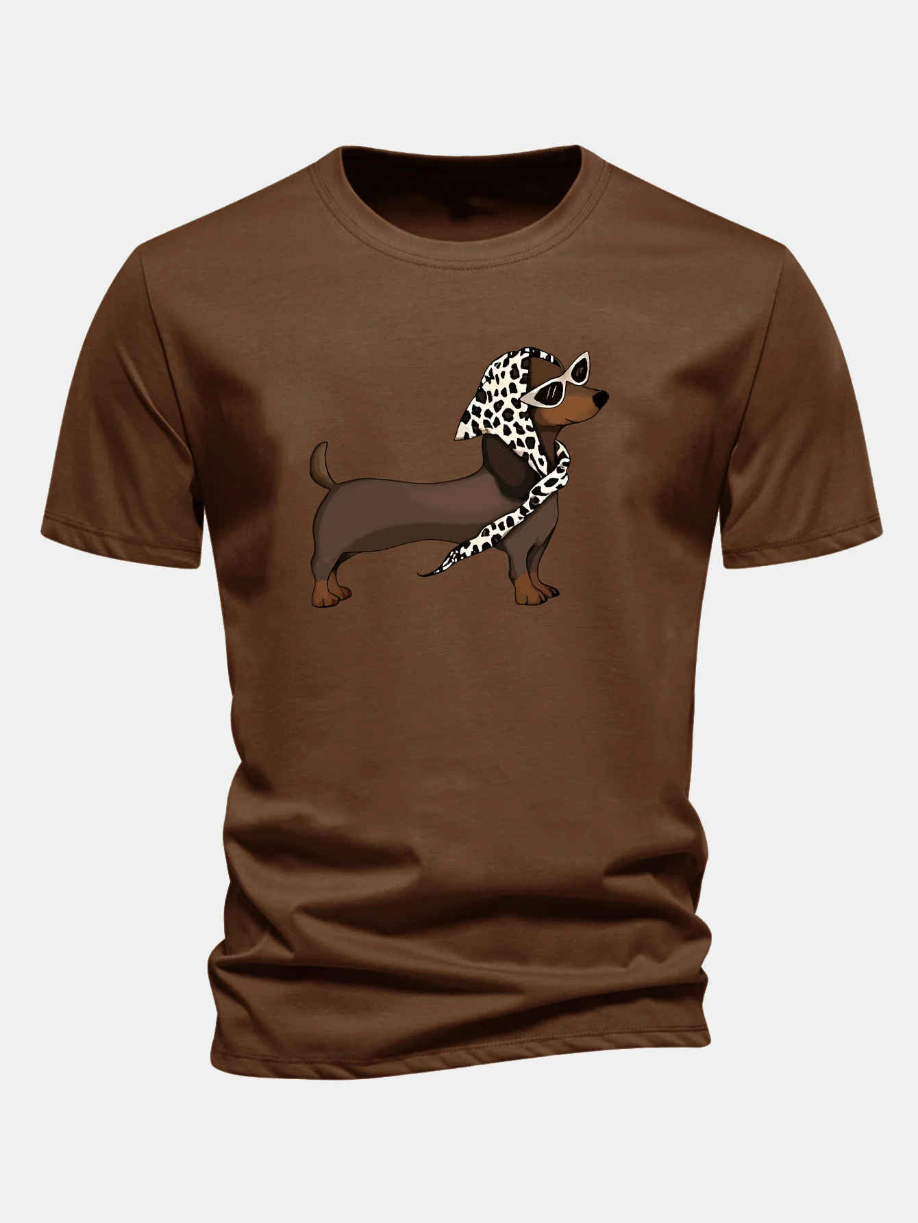 Regular Fit Headscarf Dachshund Print Cotton T-Shirt - Image 7