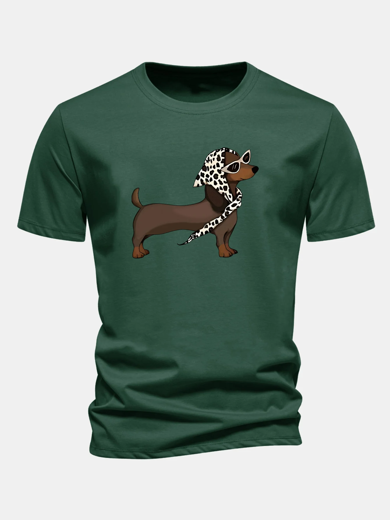 Regular Fit Headscarf Dachshund Print Cotton T-Shirt - Image 8