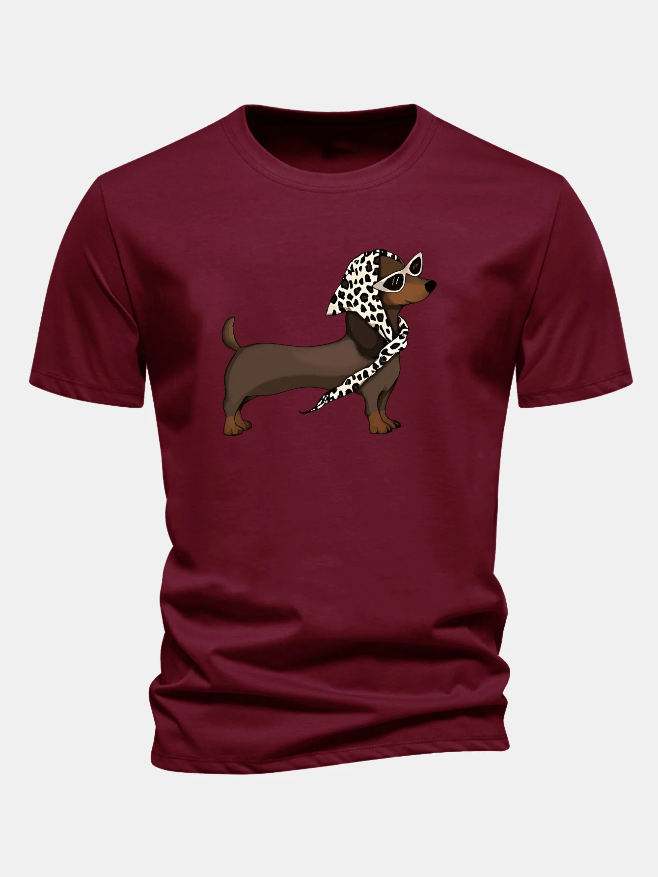 Regular Fit Headscarf Dachshund Print Cotton T-Shirt - Image 9