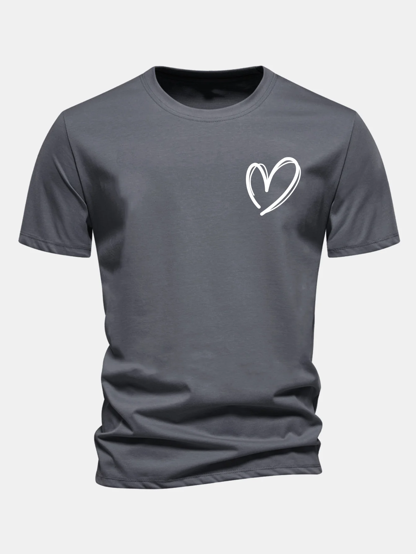 Regular Fit Heart Print Cotton T-Shirt - Image 10