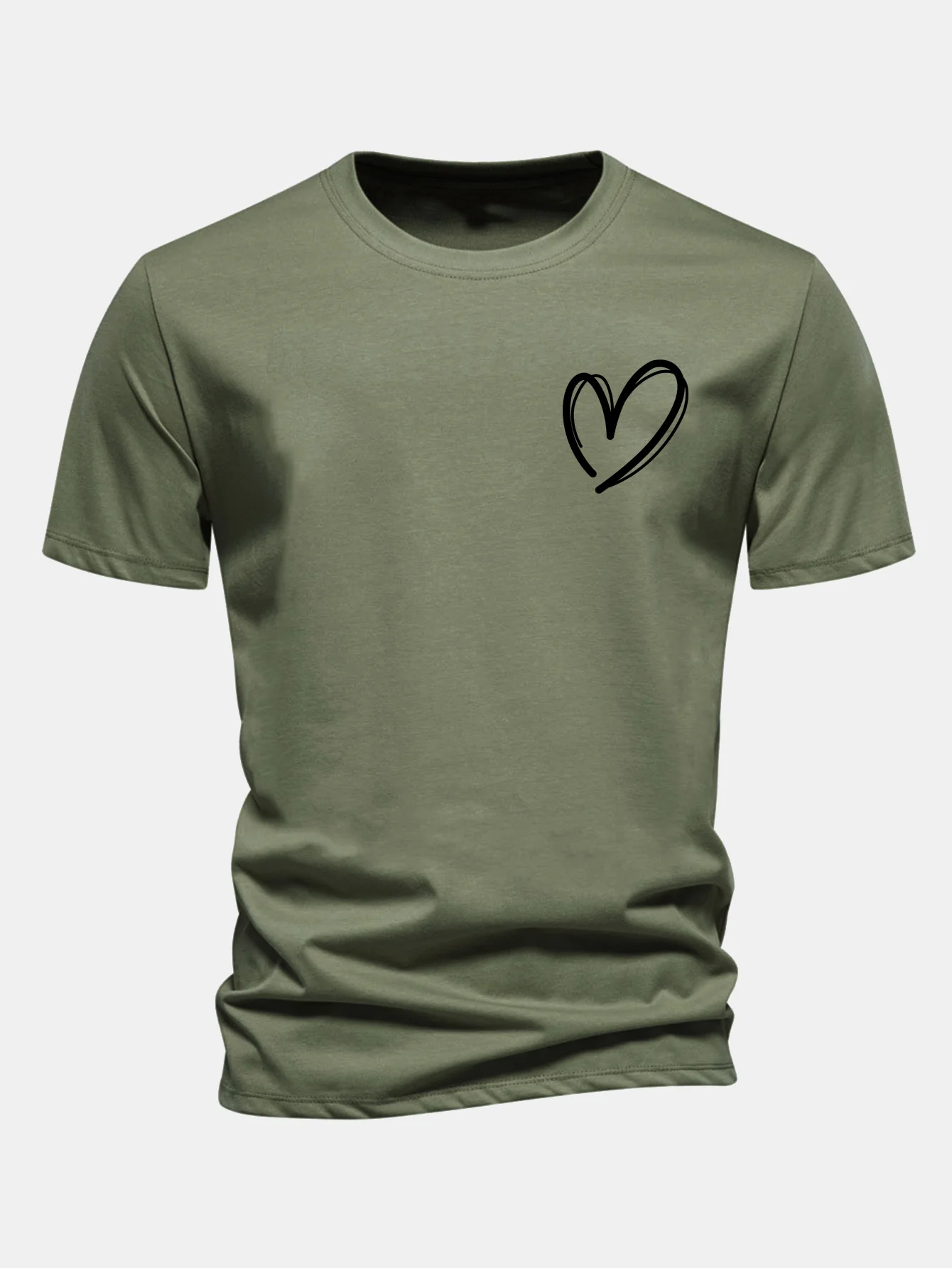 Regular Fit Heart Print Cotton T-Shirt - Image 12