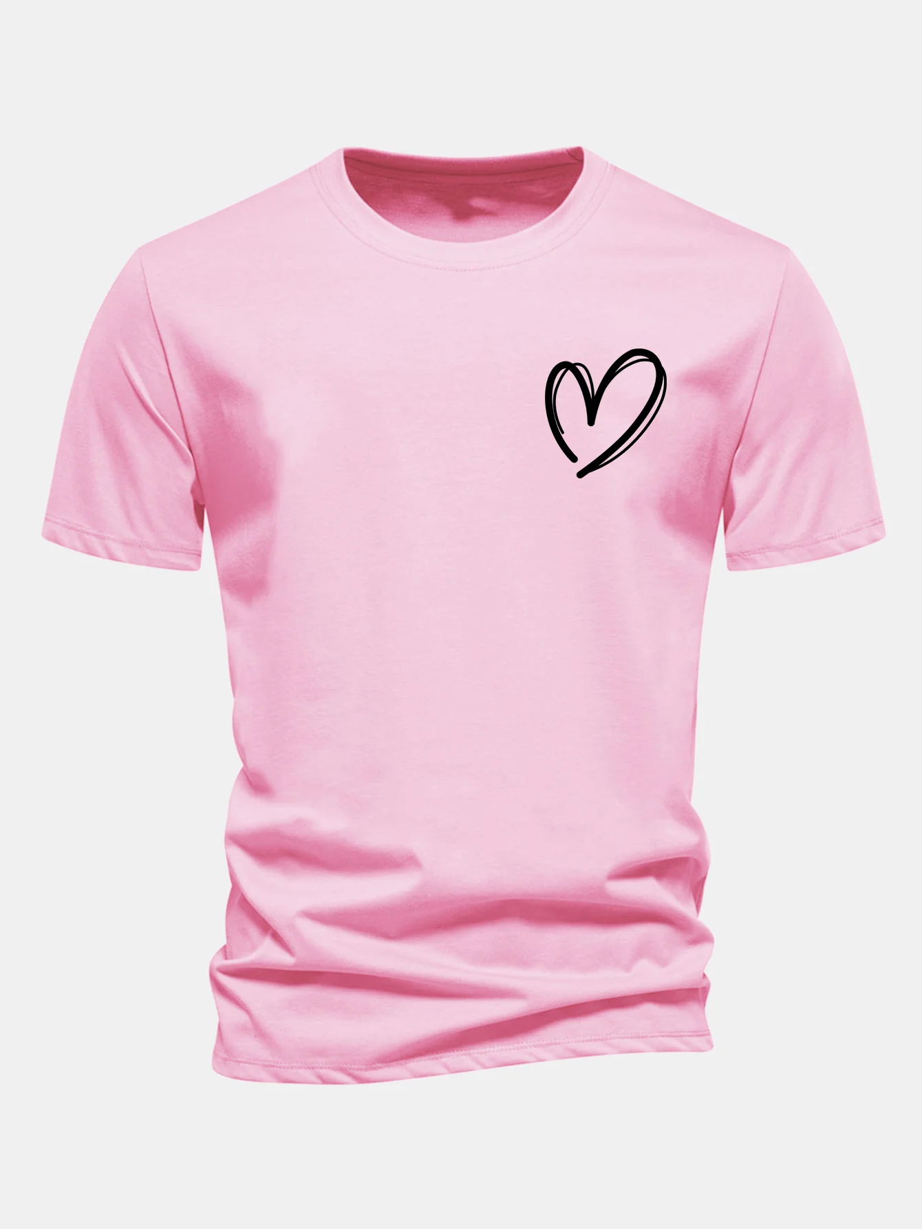 Regular Fit Heart Print Cotton T-Shirt - Image 3