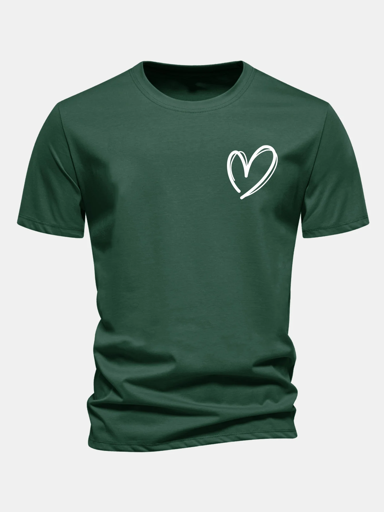 Regular Fit Heart Print Cotton T-Shirt - Image 5