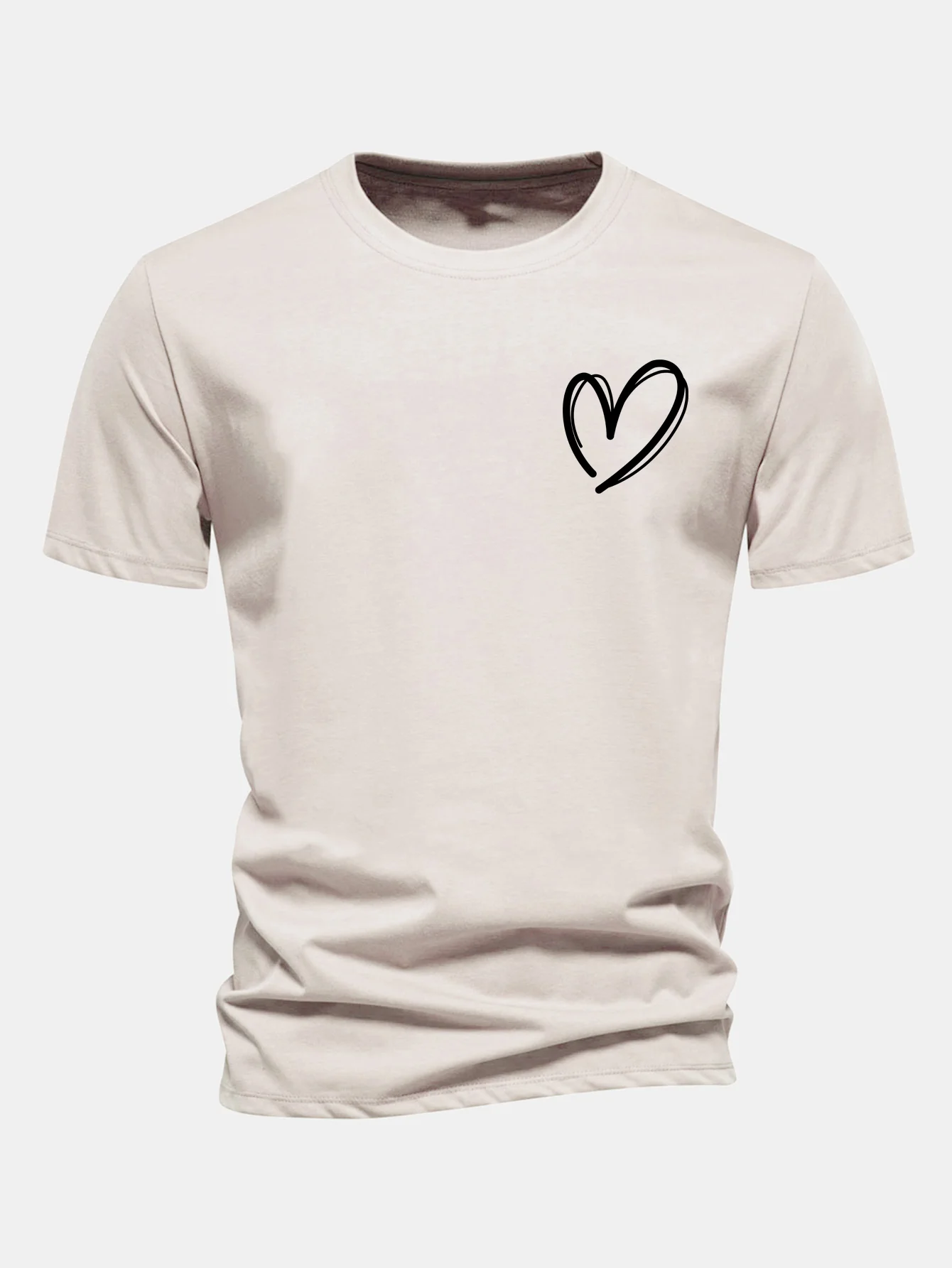Regular Fit Heart Print Cotton T-Shirt - Image 6