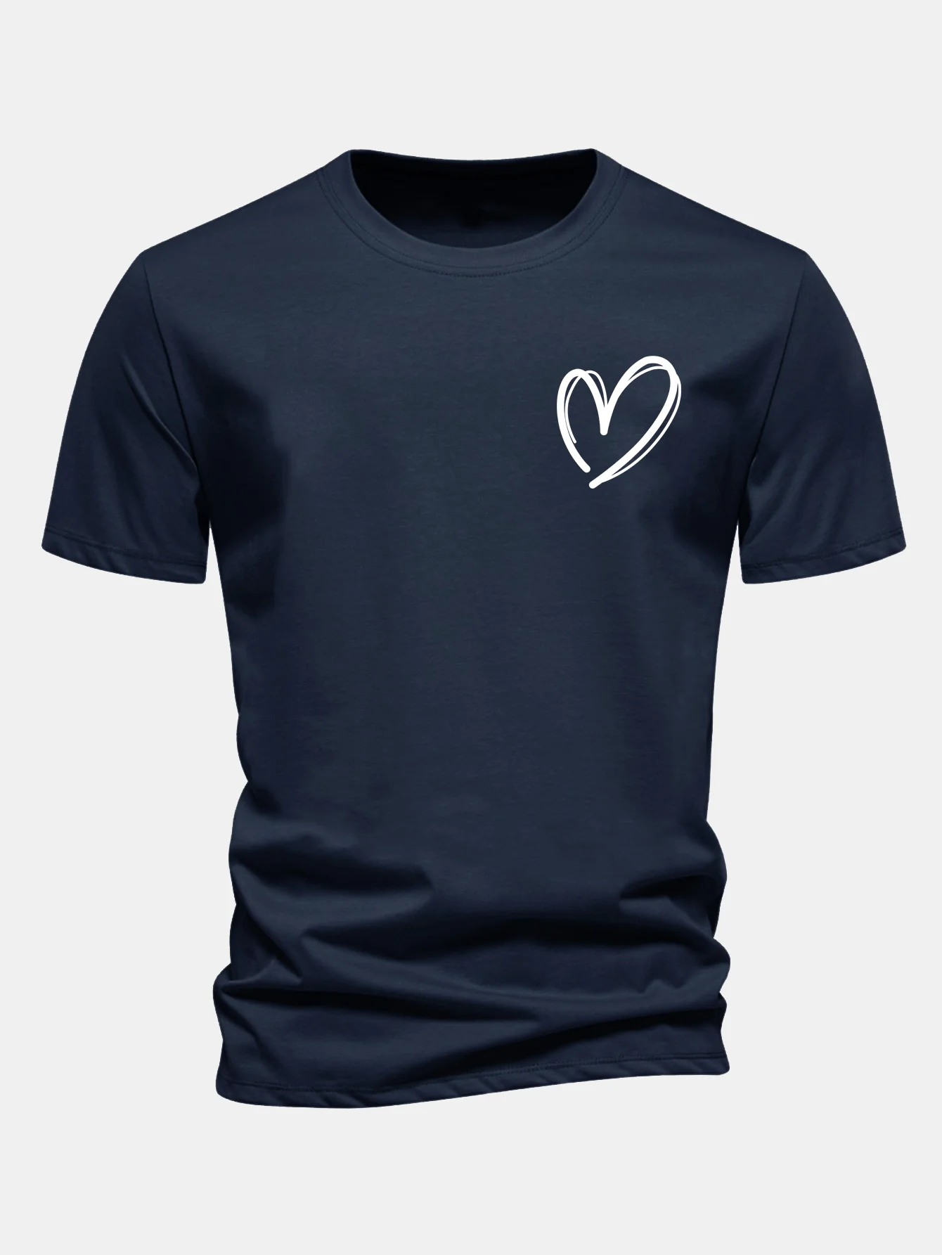 Regular Fit Heart Print Cotton T-Shirt - Image 8