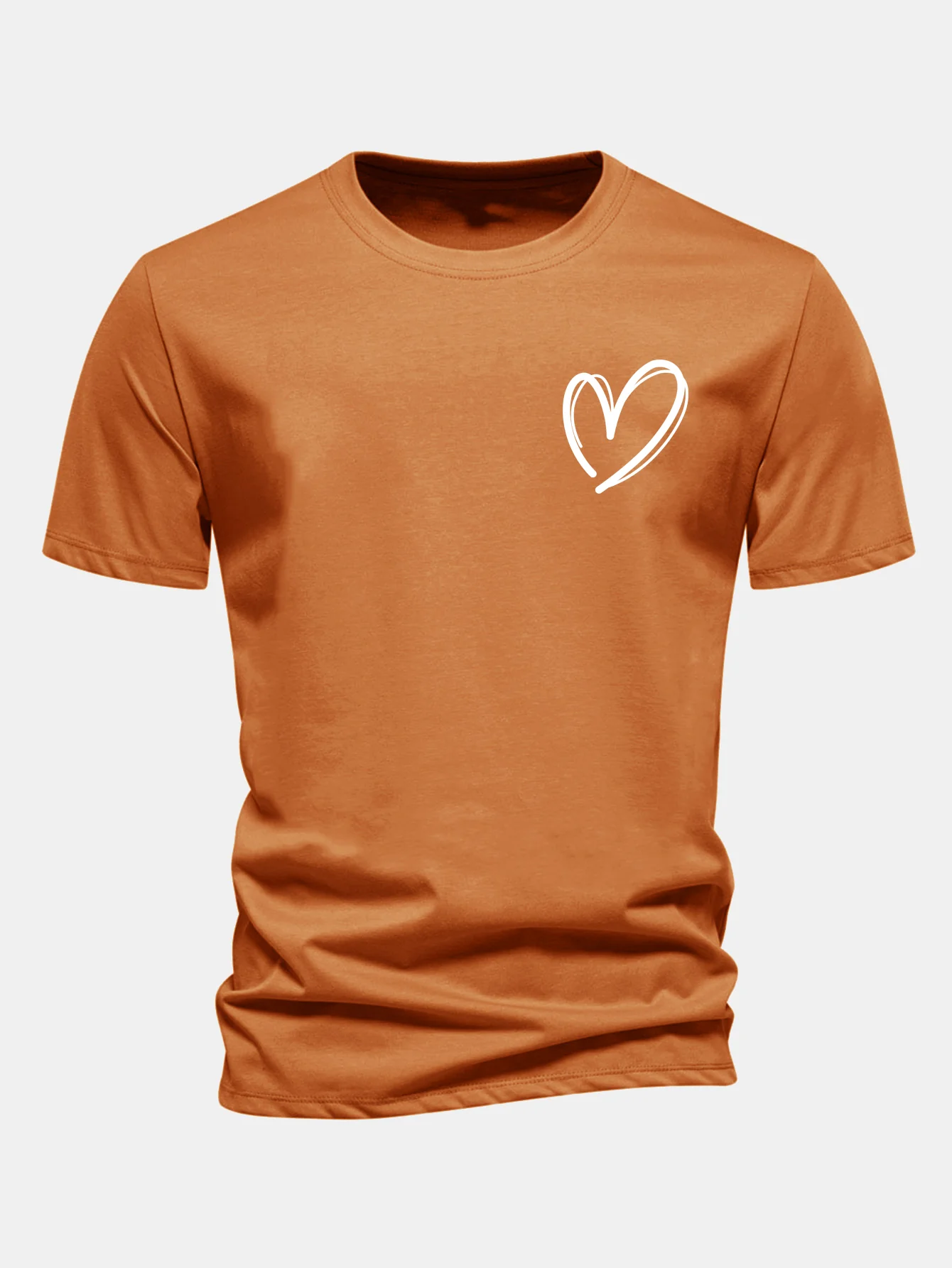 Regular Fit Heart Print Cotton T-Shirt - Image 9