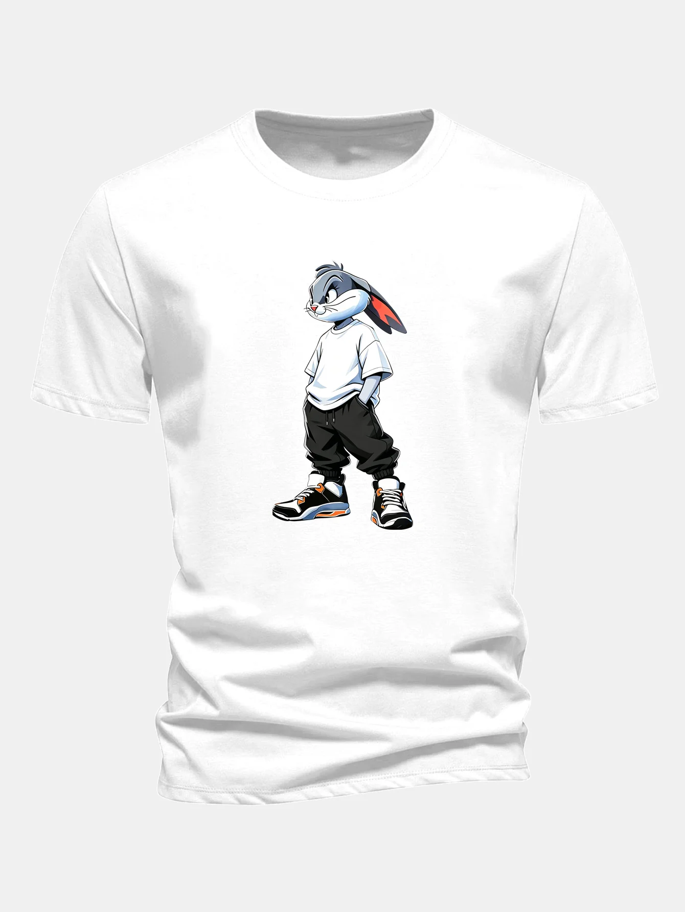 Regular Fit Cool Rabbit Print Cotton T-Shirt