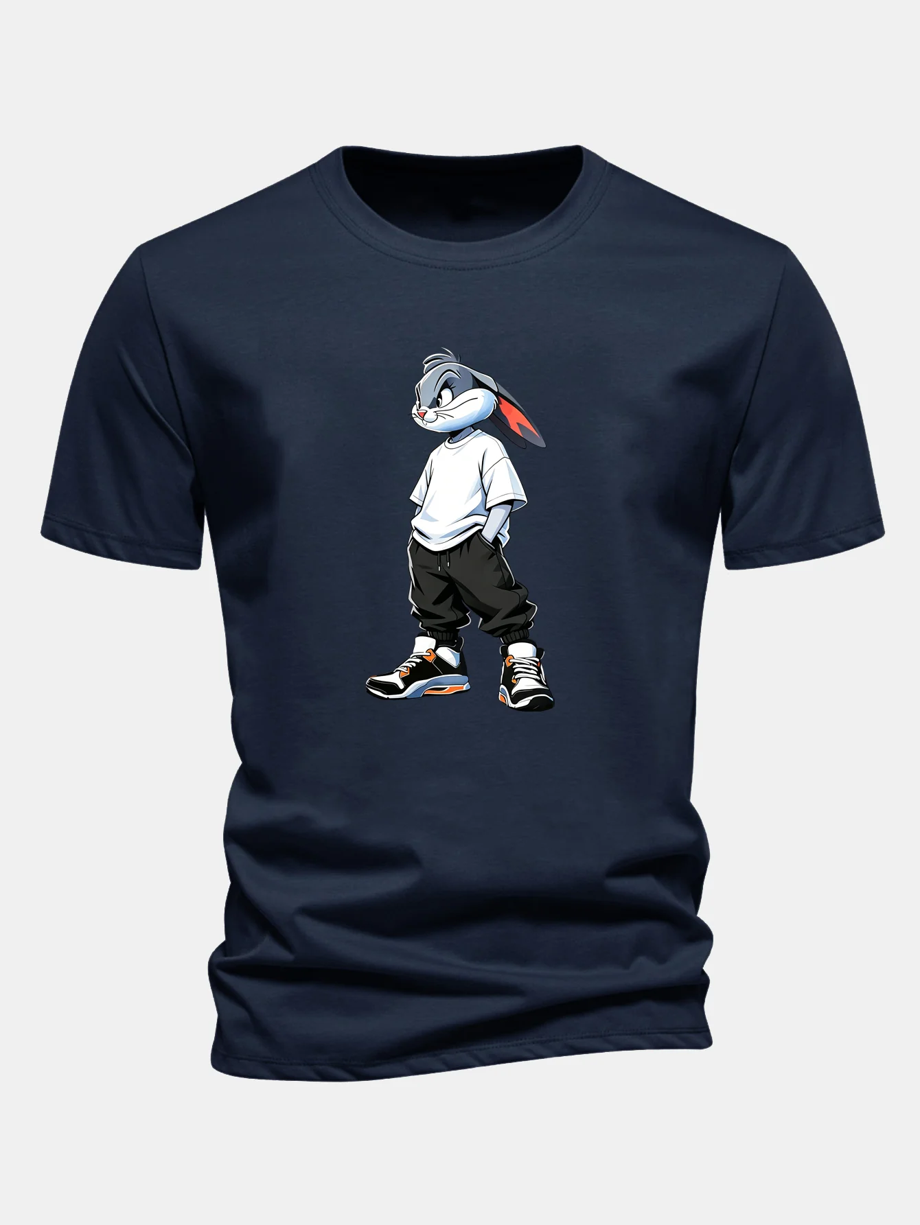 Regular Fit Cool Rabbit Print Cotton T-Shirt - Image 2