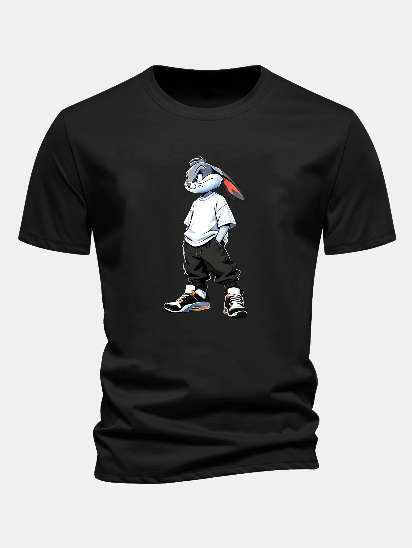 Regular Fit Cool Rabbit Print Cotton T-Shirt - Image 3