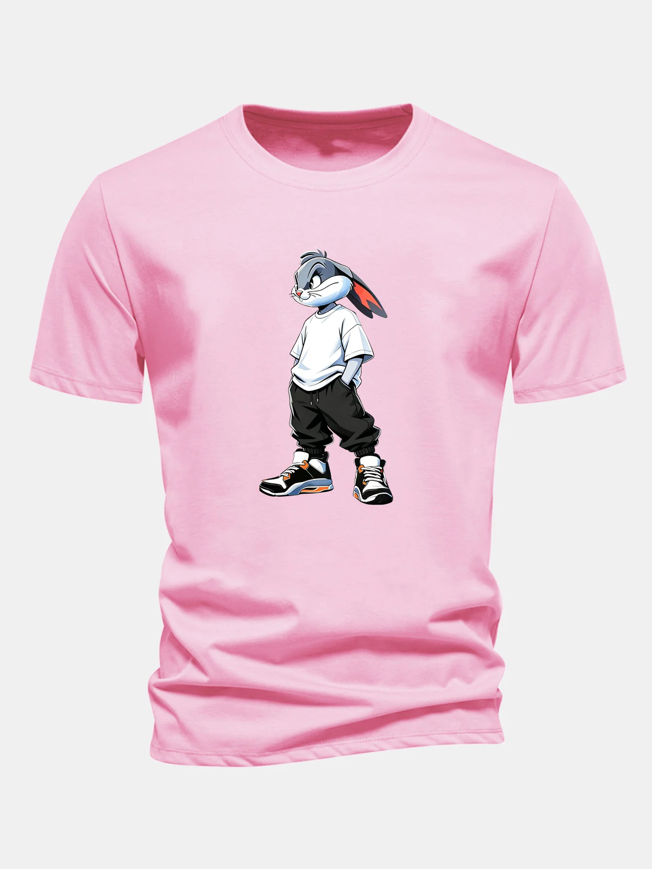Regular Fit Cool Rabbit Print Cotton T-Shirt - Image 5