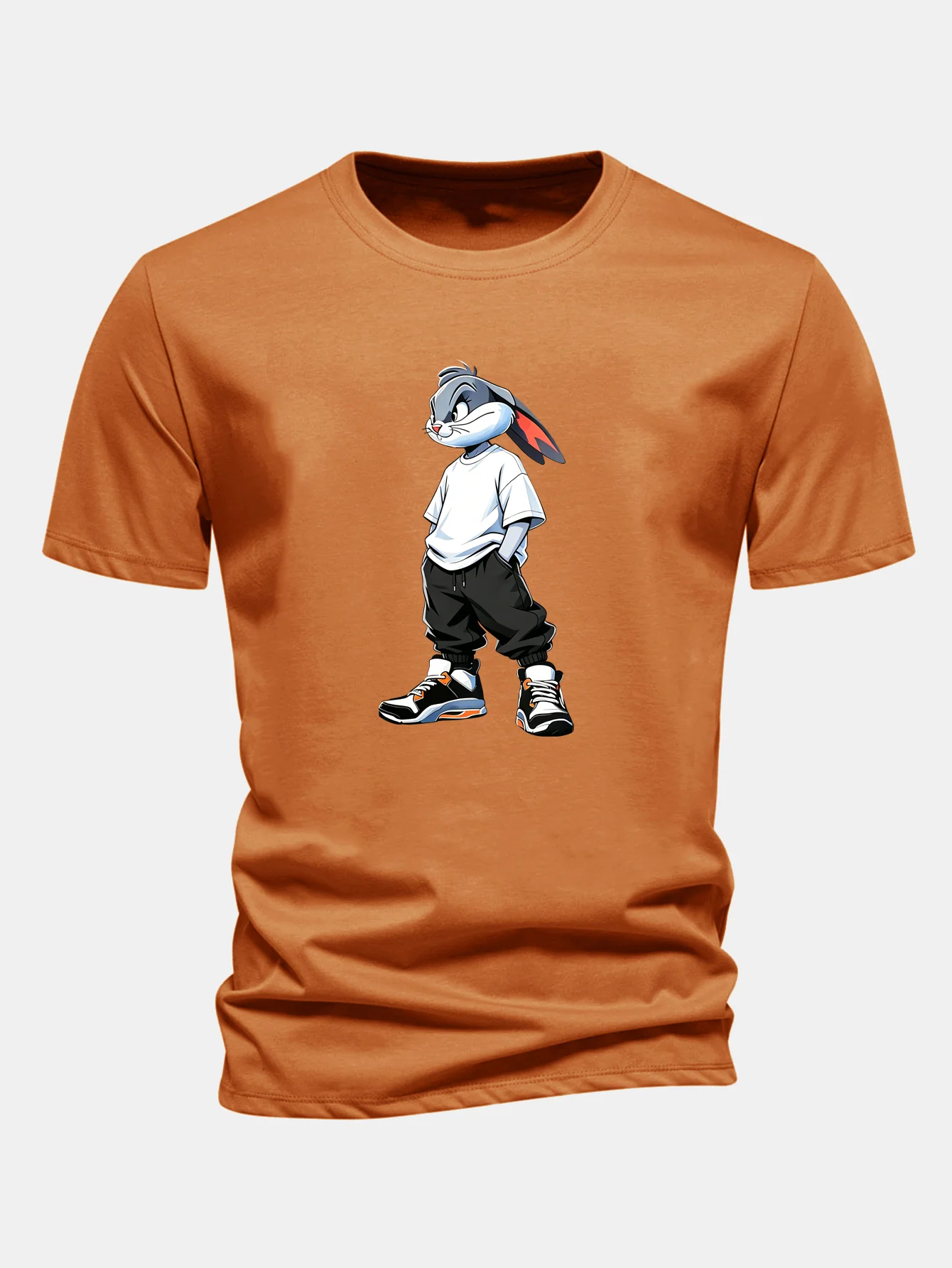 Regular Fit Cool Rabbit Print Cotton T-Shirt - Image 7