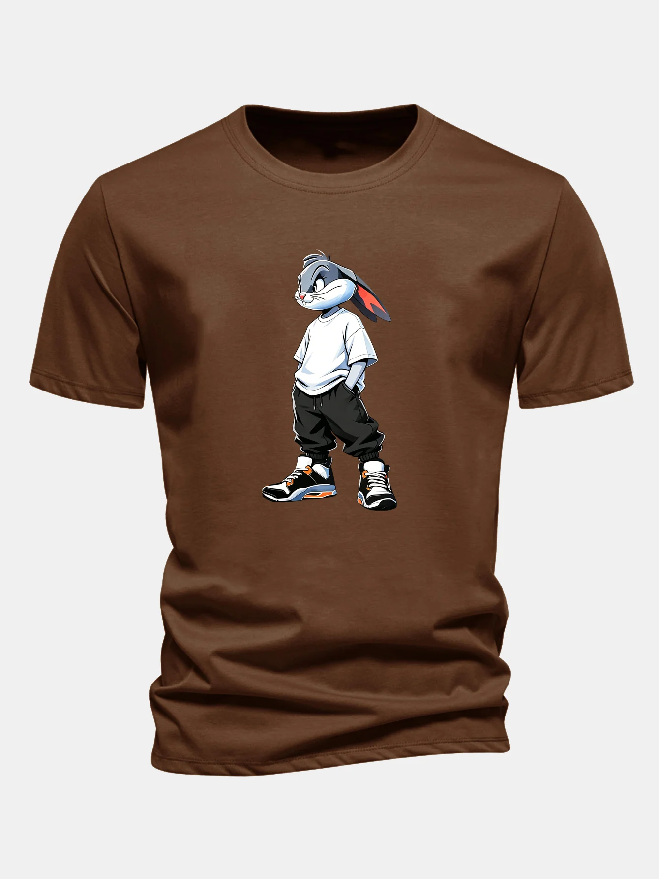 Regular Fit Cool Rabbit Print Cotton T-Shirt - Image 8