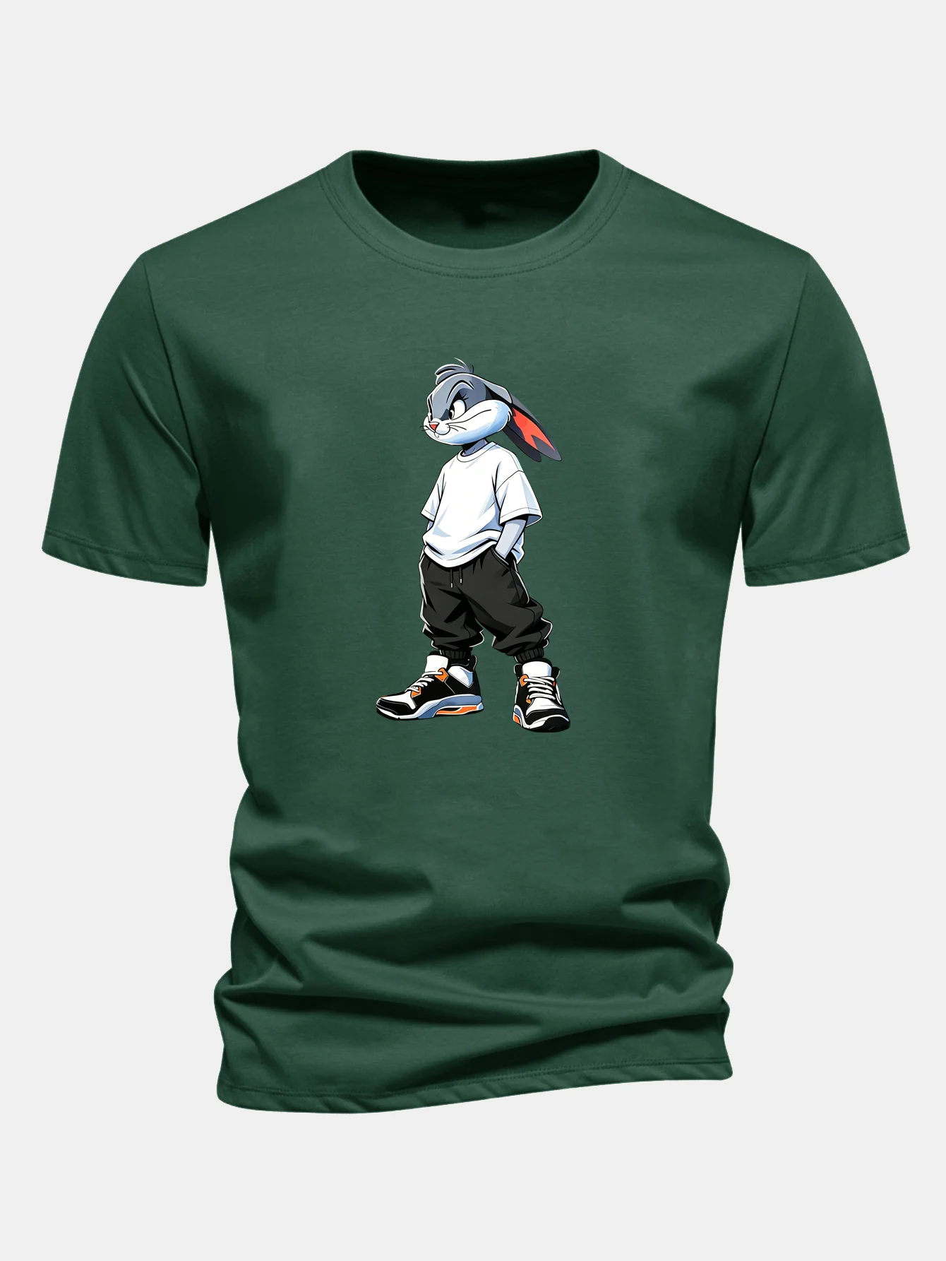 Regular Fit Cool Rabbit Print Cotton T-Shirt - Image 9