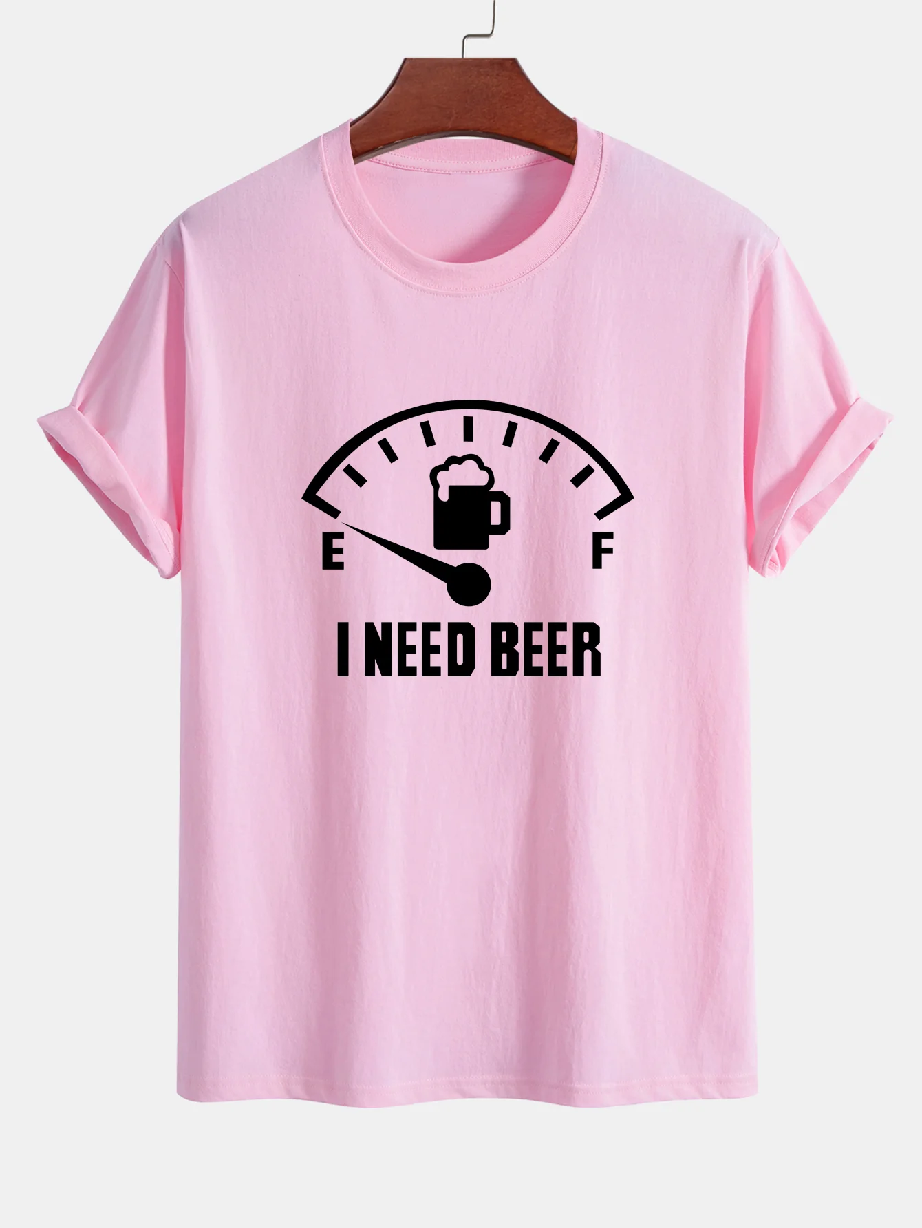 Regular Fit I Need Beer Print Baumwoll-T-Shirt - Image 10