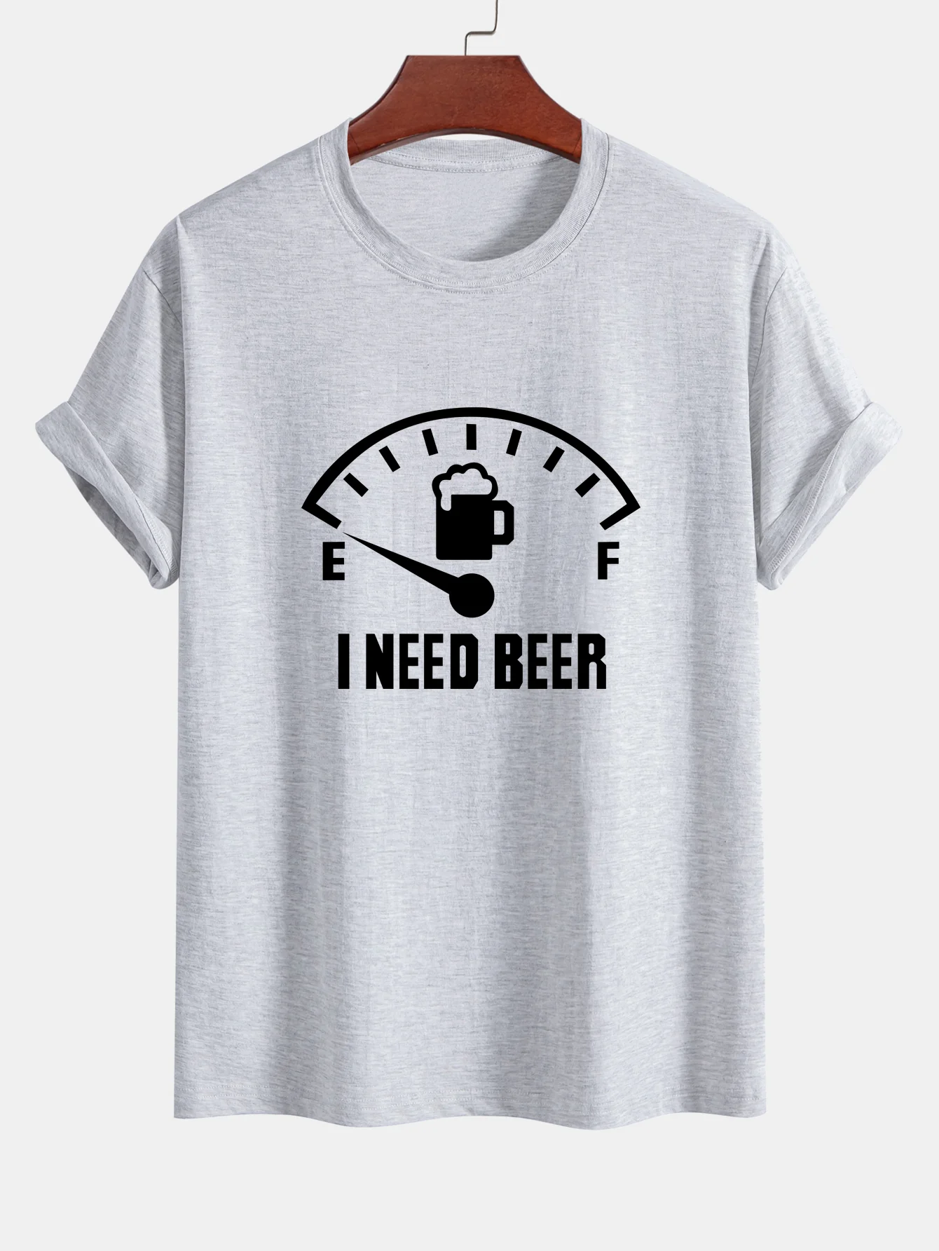 Regular Fit I Need Beer Print Baumwoll-T-Shirt - Image 11