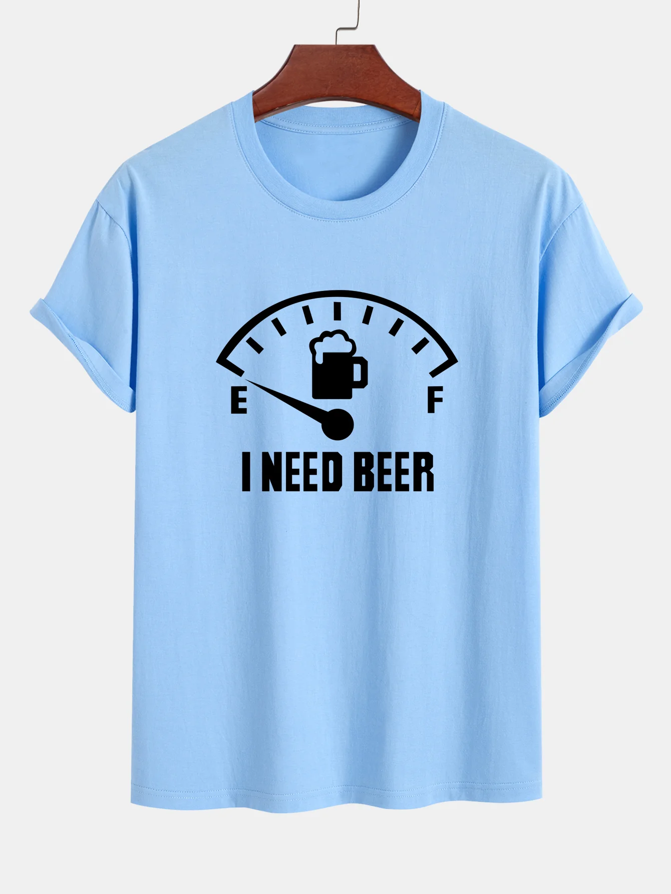 Regular Fit I Need Beer Print Baumwoll-T-Shirt - Image 13
