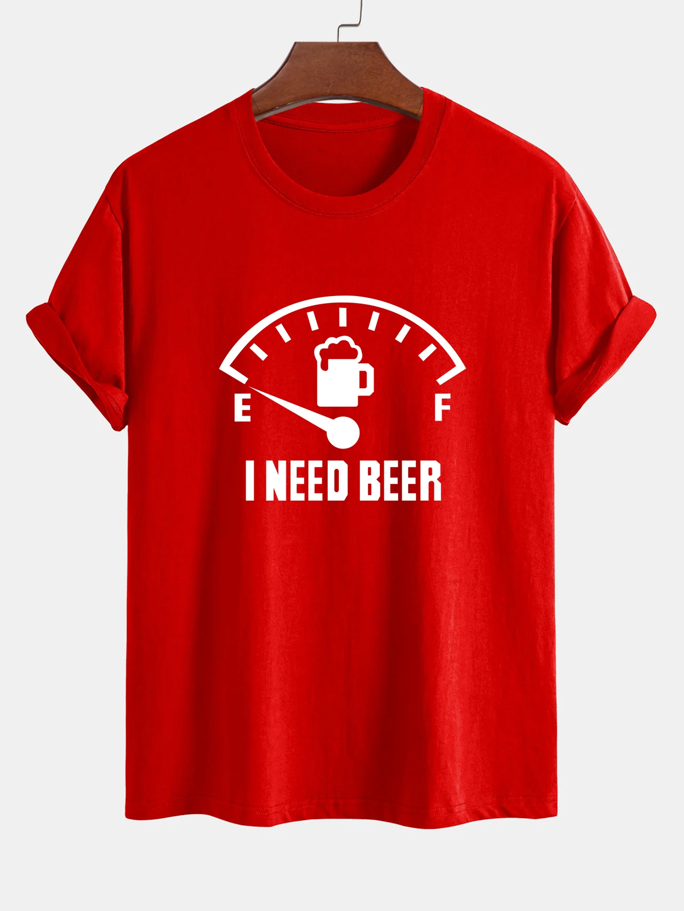 Regular Fit I Need Beer Print Baumwoll-T-Shirt - Image 15