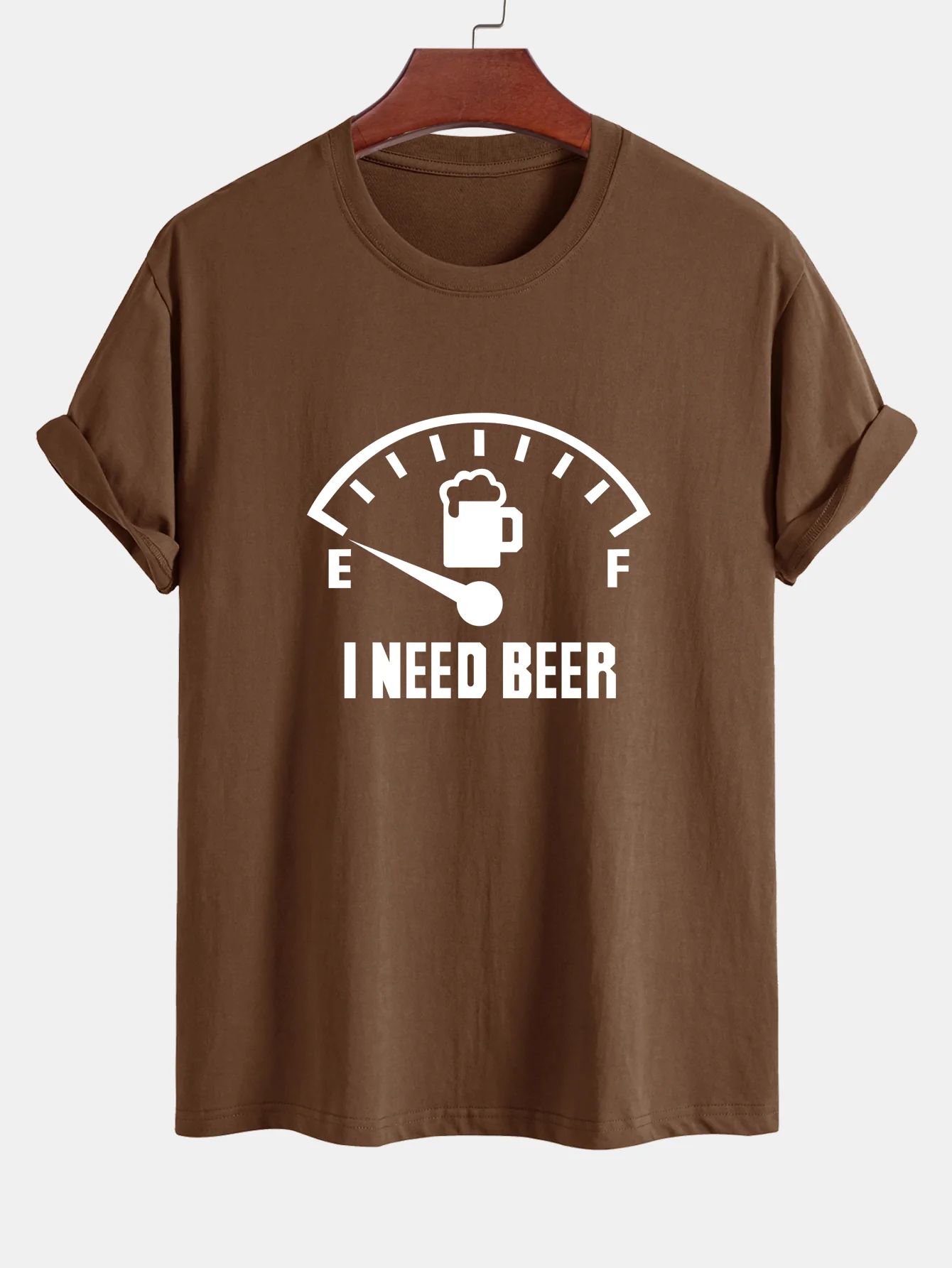 Regular Fit I Need Beer Print Baumwoll-T-Shirt - Image 4