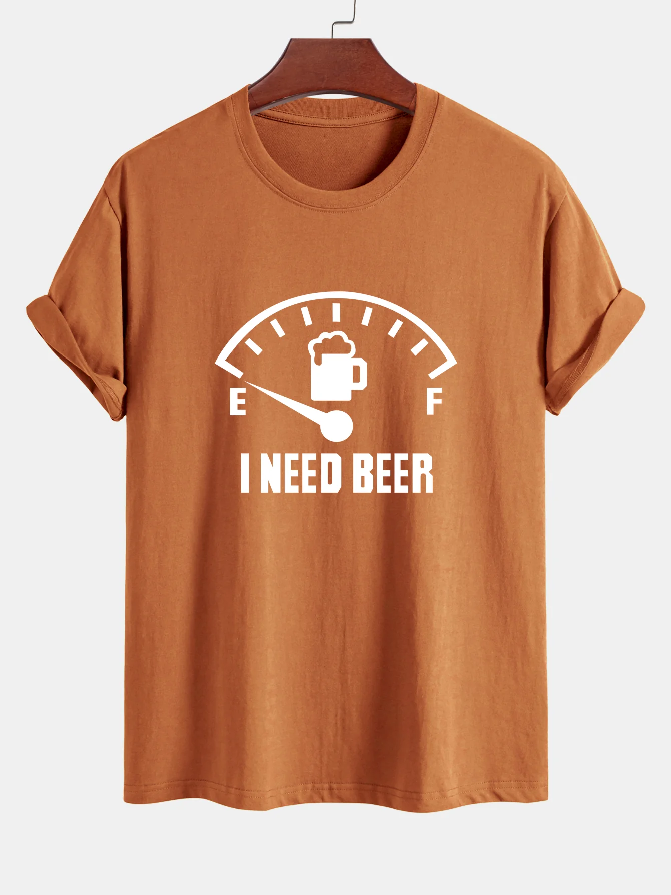 Regular Fit I Need Beer Print Baumwoll-T-Shirt - Image 6