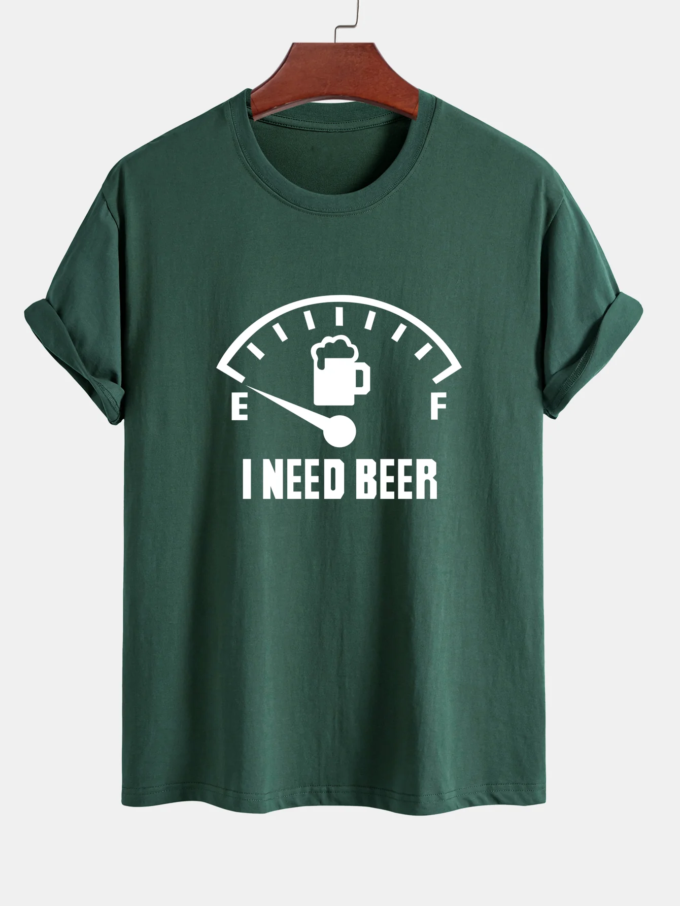 Regular Fit I Need Beer Print Baumwoll-T-Shirt - Image 7