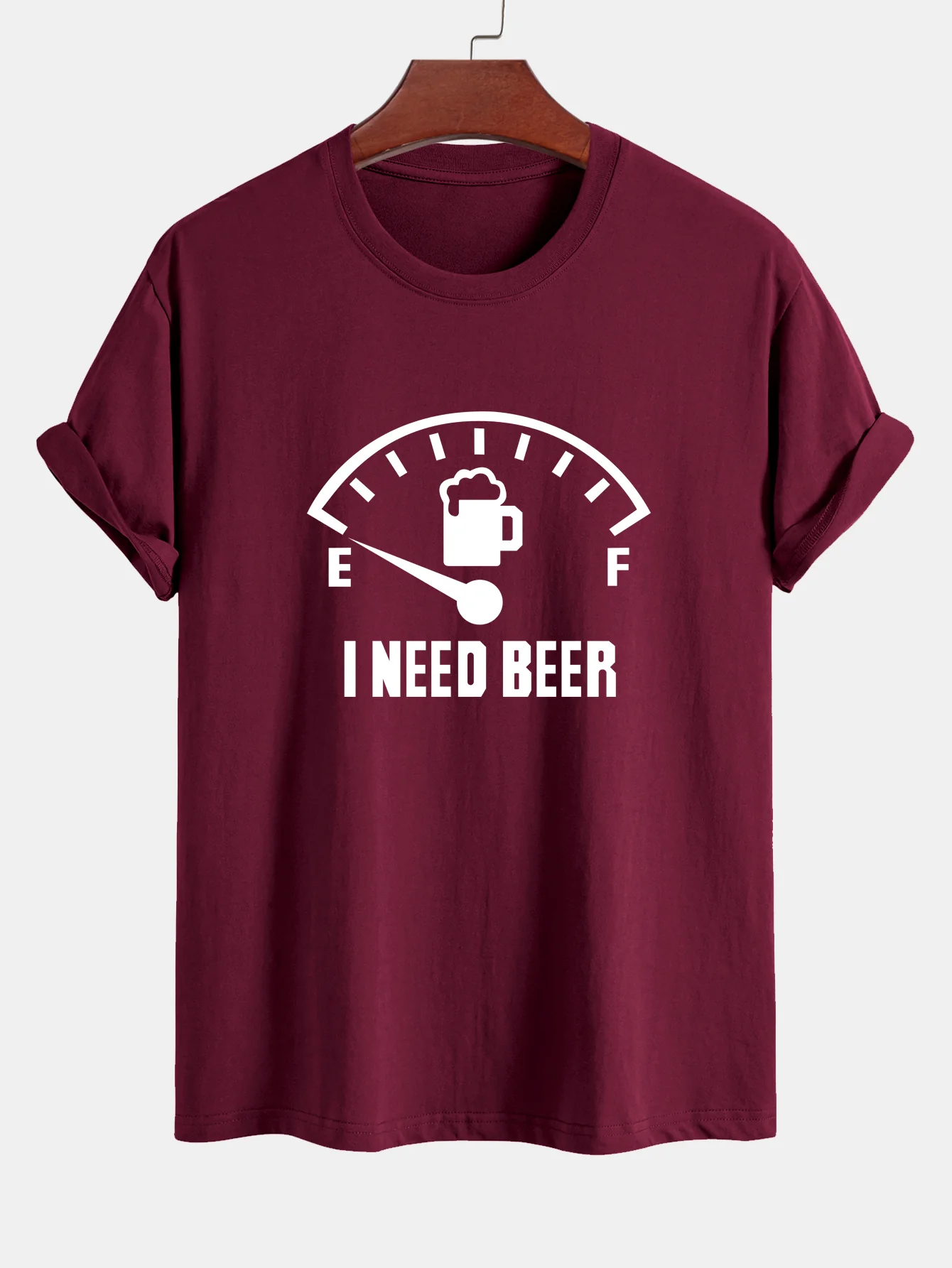 Regular Fit I Need Beer Print Baumwoll-T-Shirt - Image 8