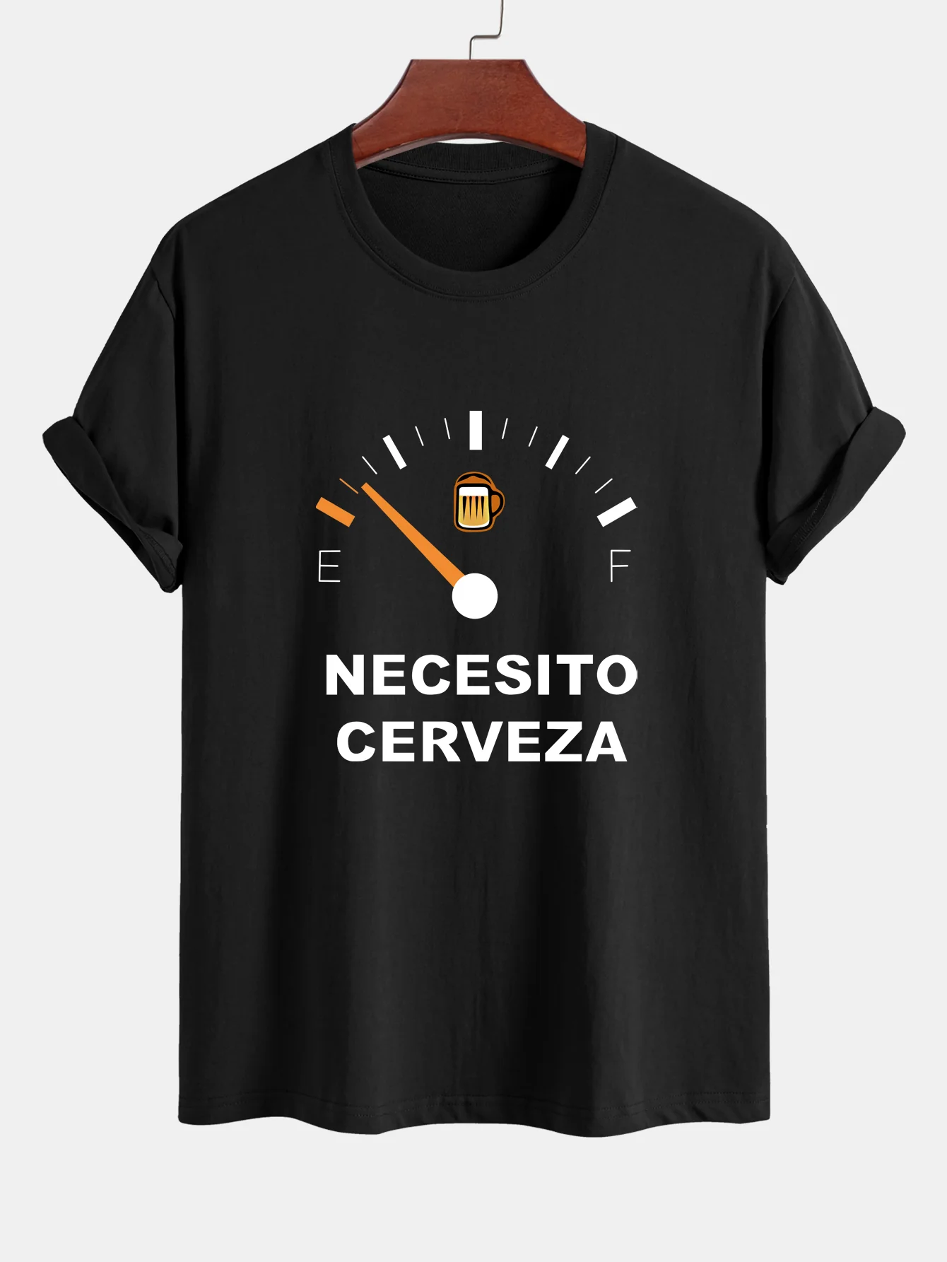 Regular Fit I Need Beer Print Baumwoll-T-Shirt
