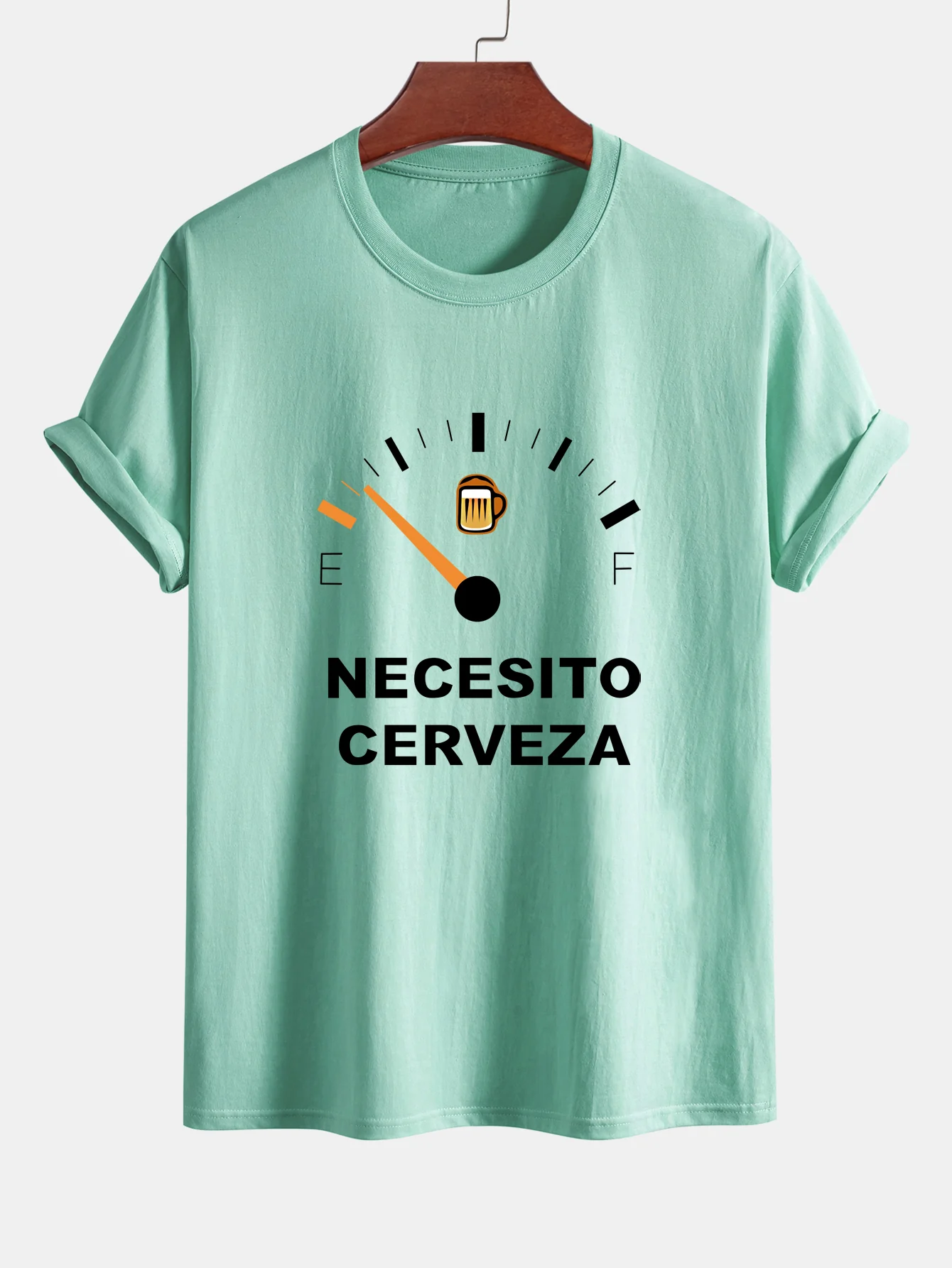 Regular Fit I Need Beer Print Baumwoll-T-Shirt - Image 12