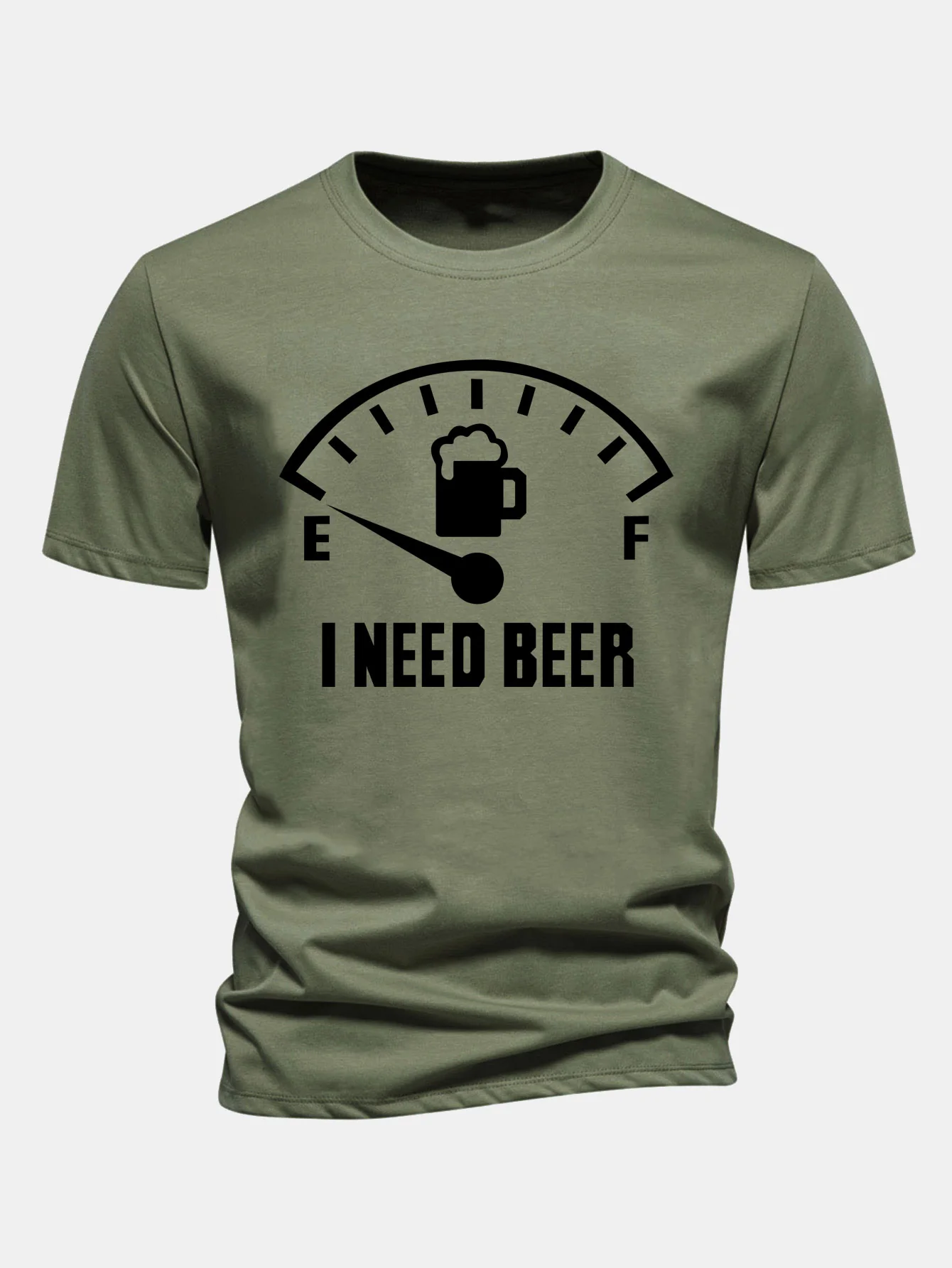 Regular Fit I Need Beer Print Baumwoll-T-Shirt - Image 12