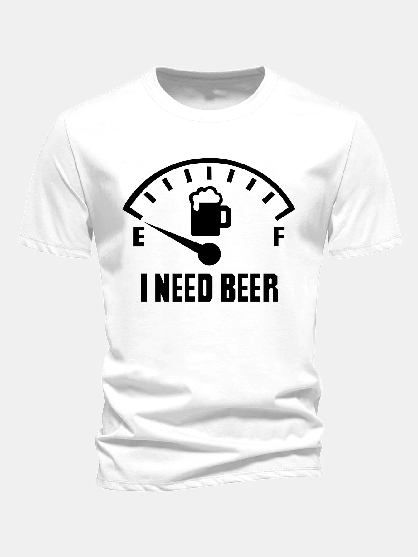 Regular Fit I Need Beer Print Baumwoll-T-Shirt - Image 2