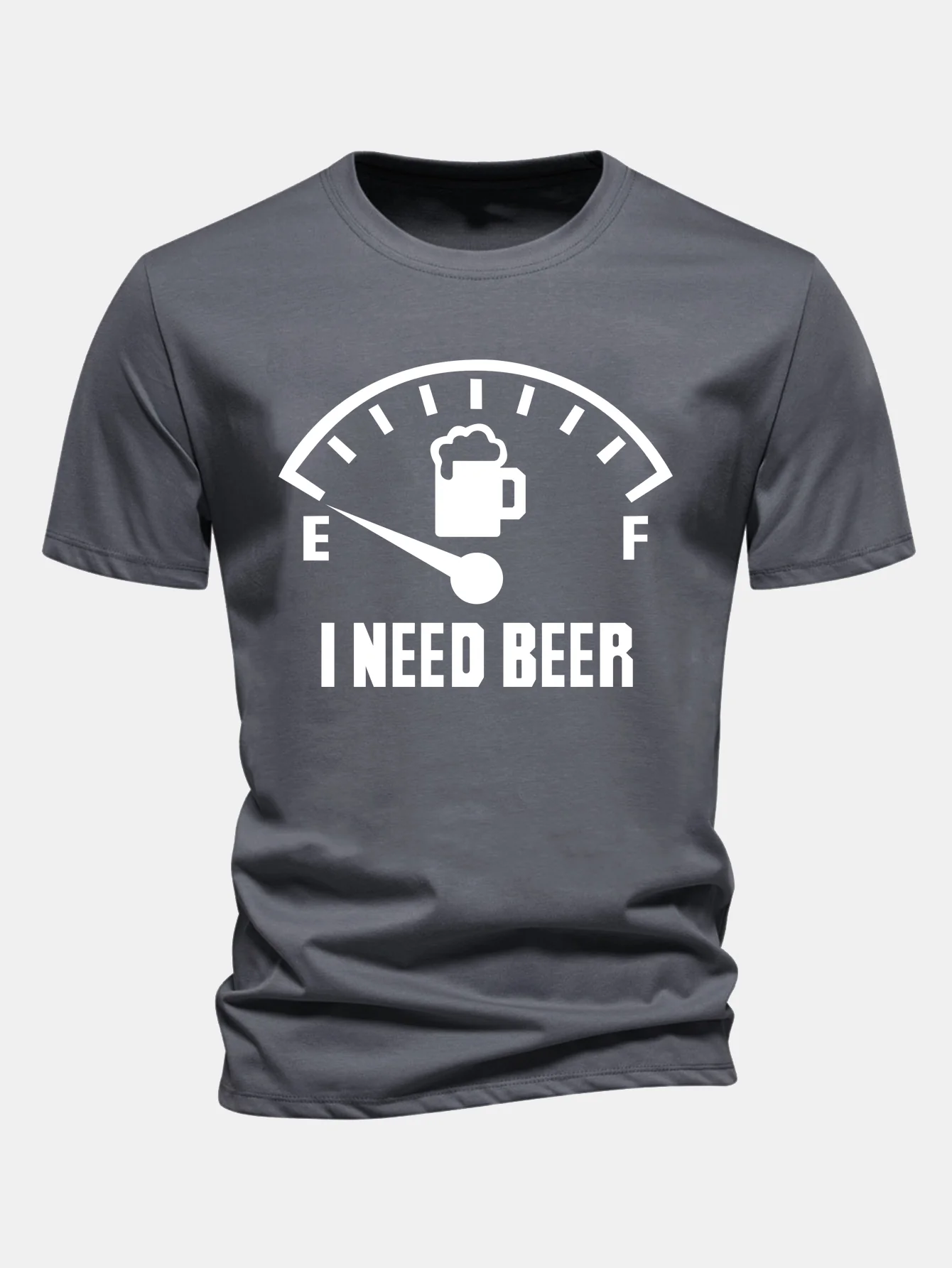 Regular Fit I Need Beer Print Baumwoll-T-Shirt - Image 3