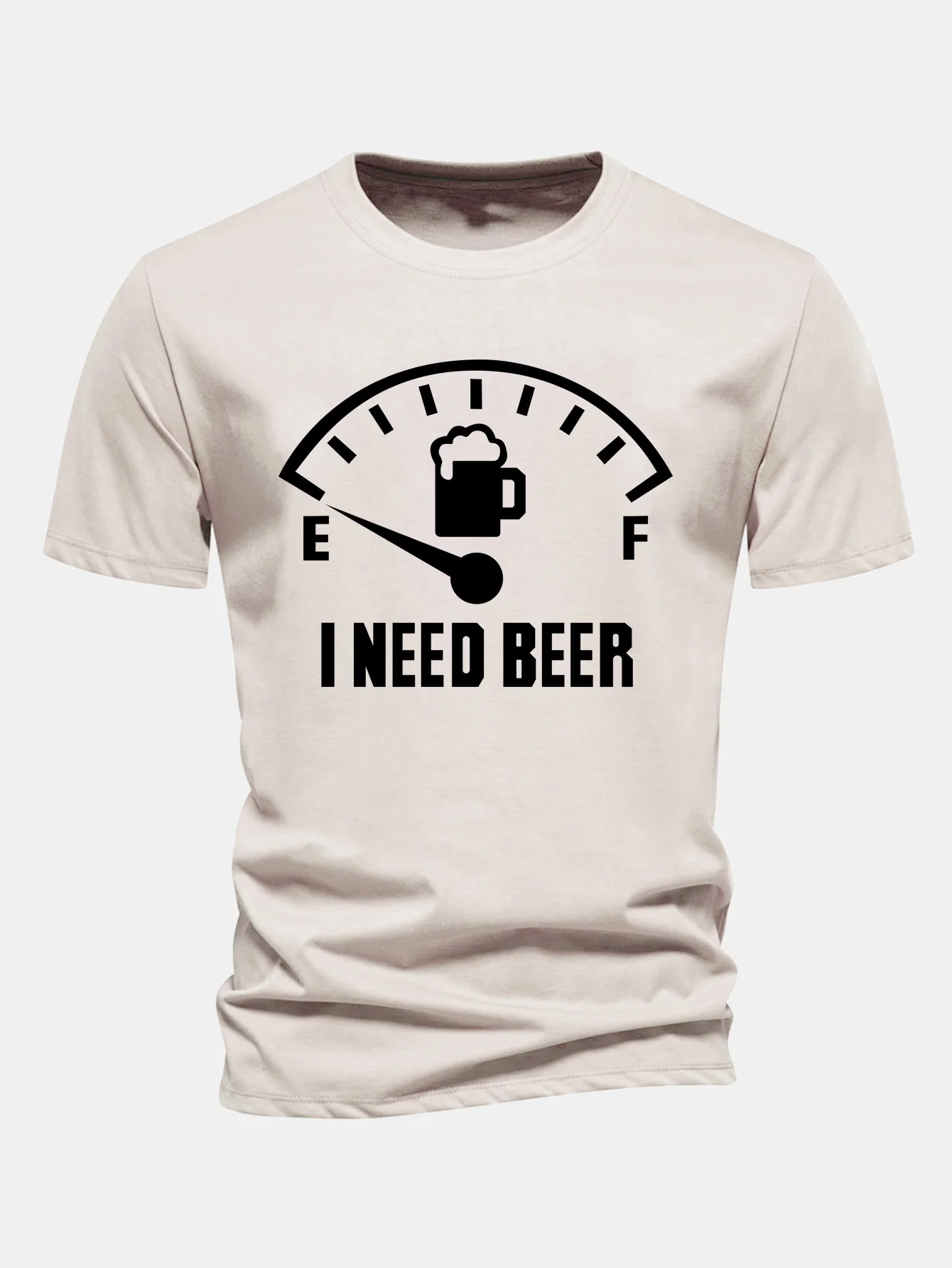 Regular Fit I Need Beer Print Baumwoll-T-Shirt - Image 4