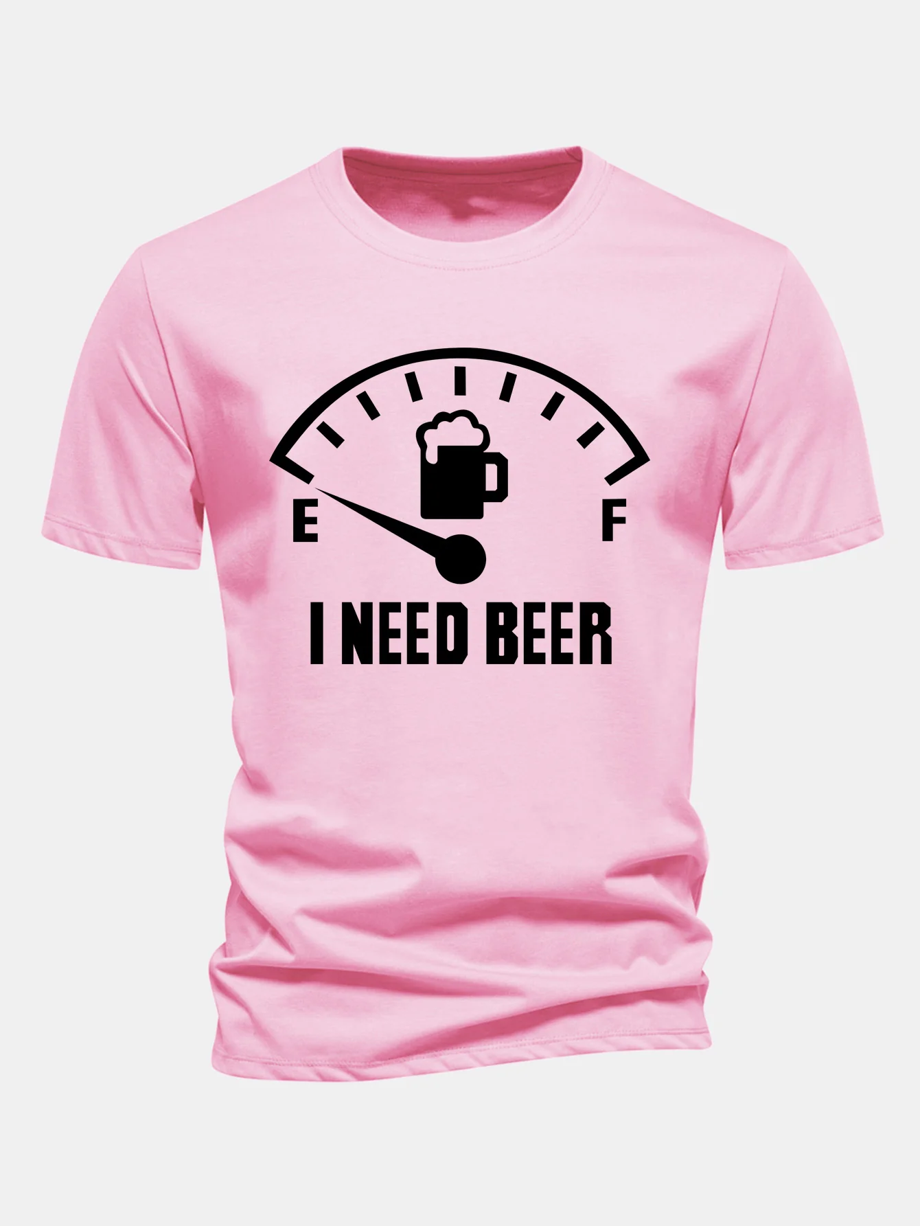 Regular Fit I Need Beer Print Baumwoll-T-Shirt - Image 5