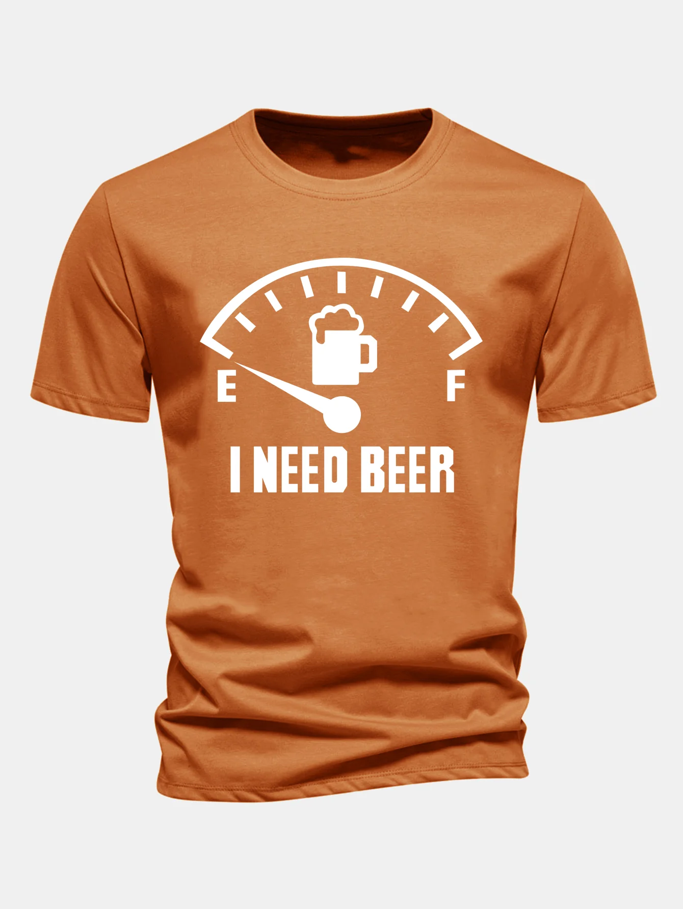 Regular Fit I Need Beer Print Baumwoll-T-Shirt - Image 6