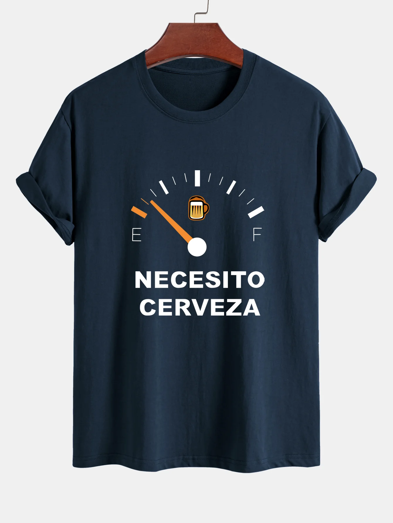 Regular Fit I Need Beer Print Baumwoll-T-Shirt - Image 4