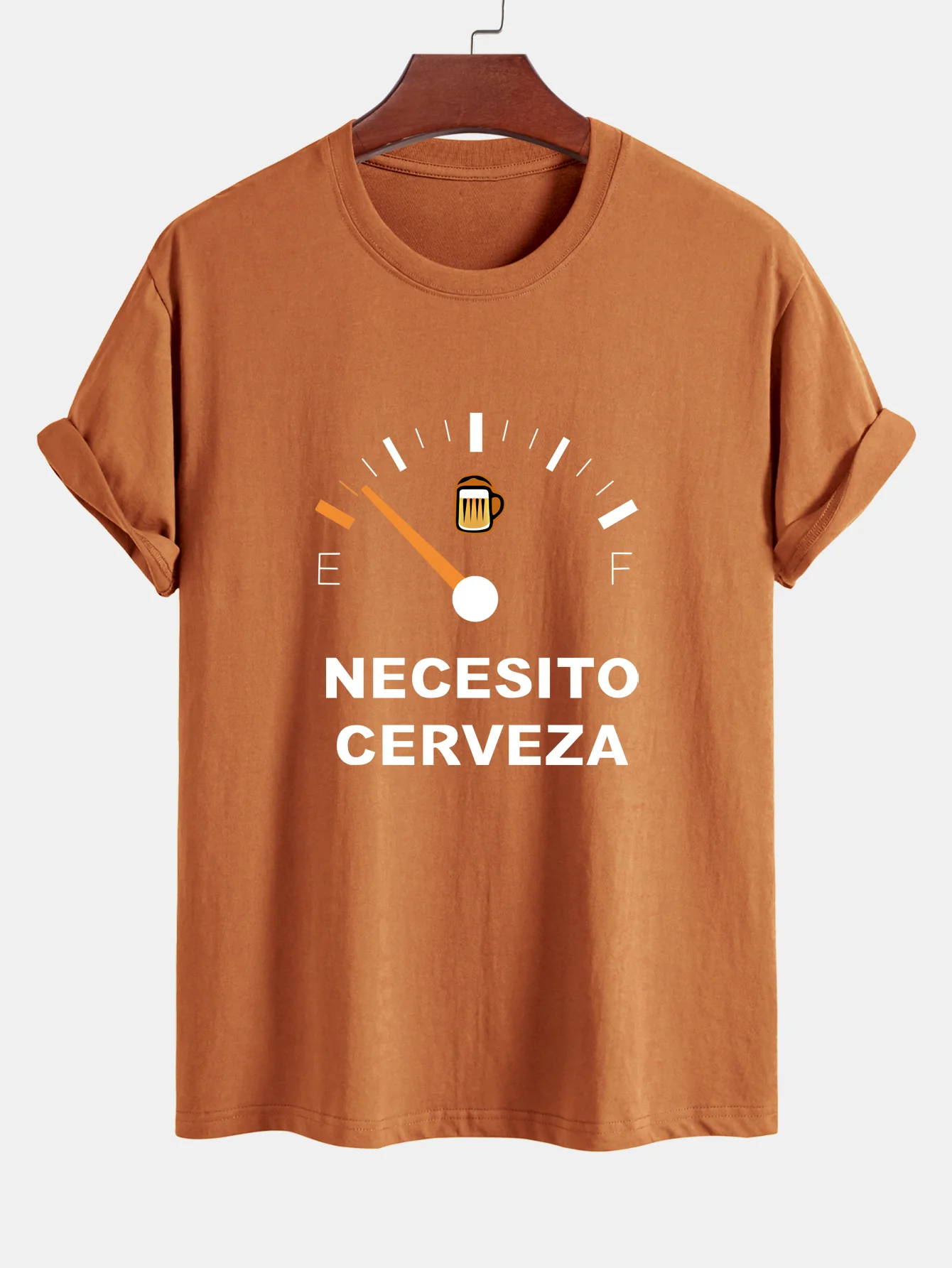 Regular Fit I Need Beer Print Baumwoll-T-Shirt - Image 5